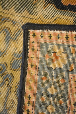 Fine Hand-Knotted Antique Lavar Kerman Wool Area Rug