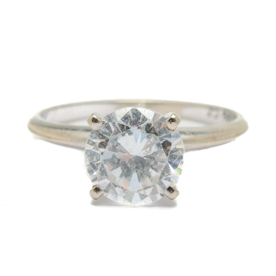 14K White Gold Cubic Zirconia Ring