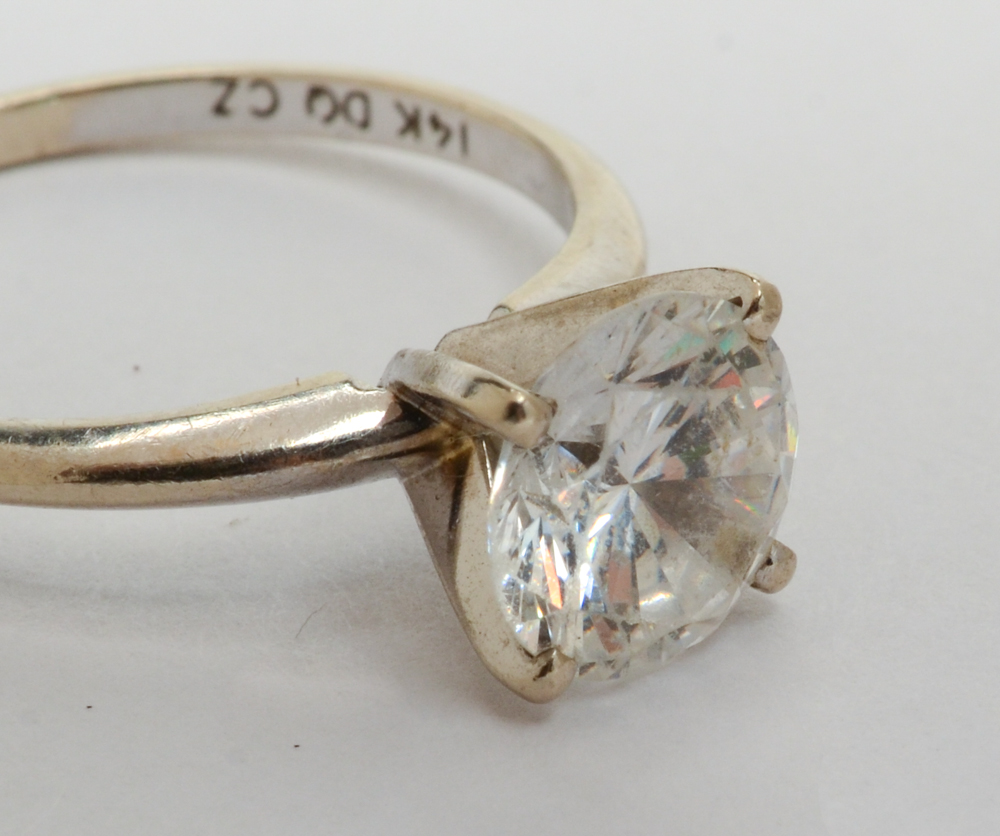14K White Gold Cubic Zirconia Ring