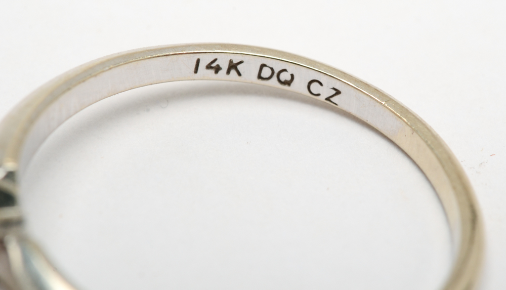 14K White Gold Cubic Zirconia Ring