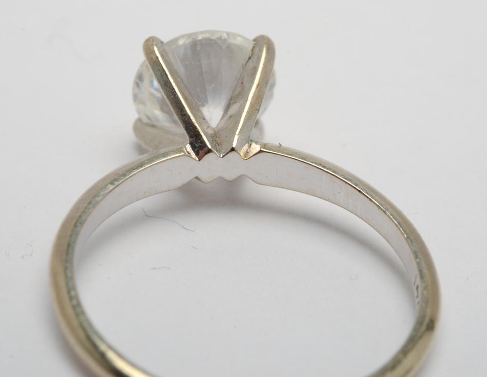 14K White Gold Cubic Zirconia Ring