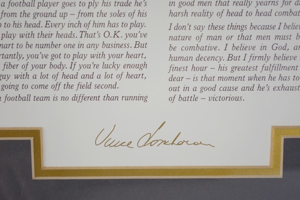 Motivational Print "Vince Lombardi: What It Takes To Be Number One"