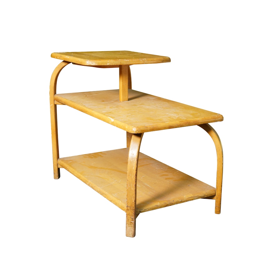 Mid Century Modern Bentwood Stepback Table