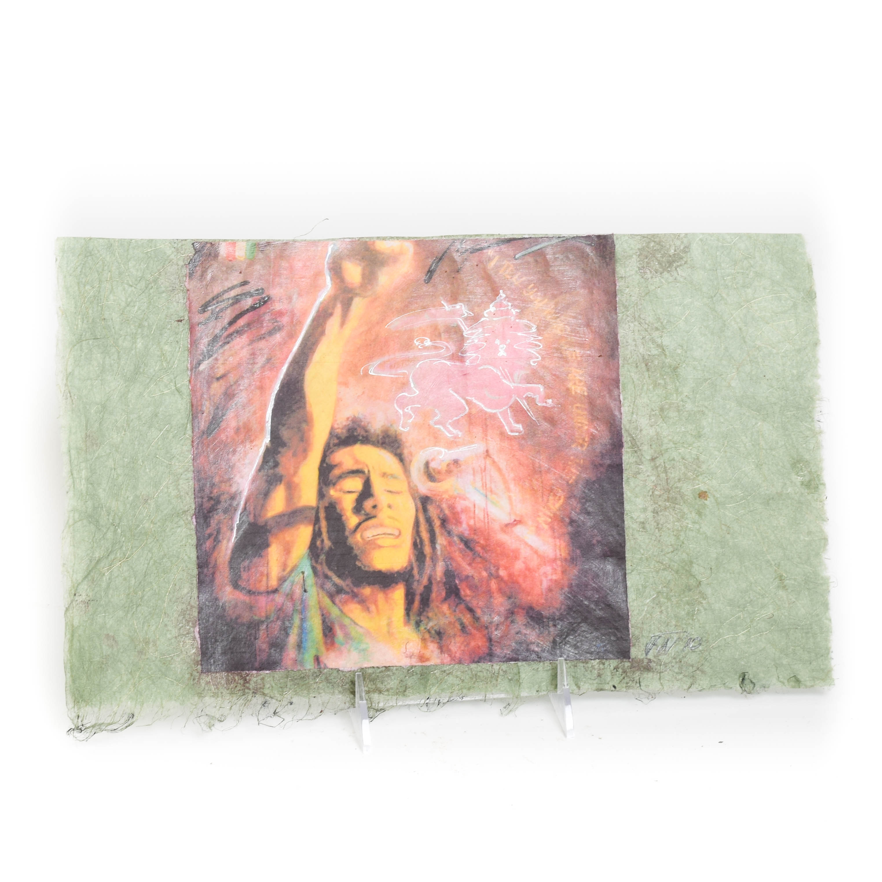 Acrylic Painting of Bob Marley on Paper