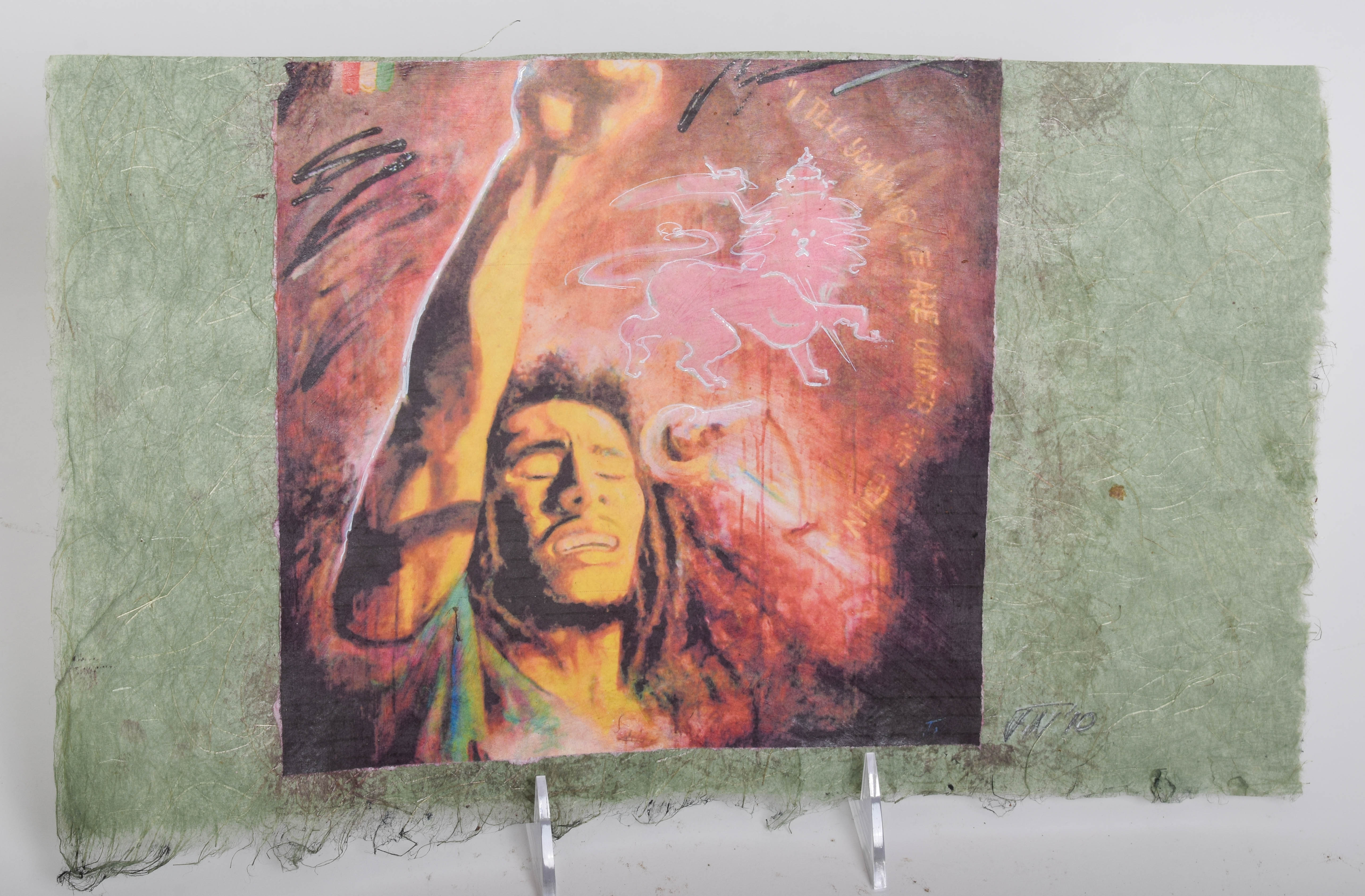 Acrylic Painting of Bob Marley on Paper