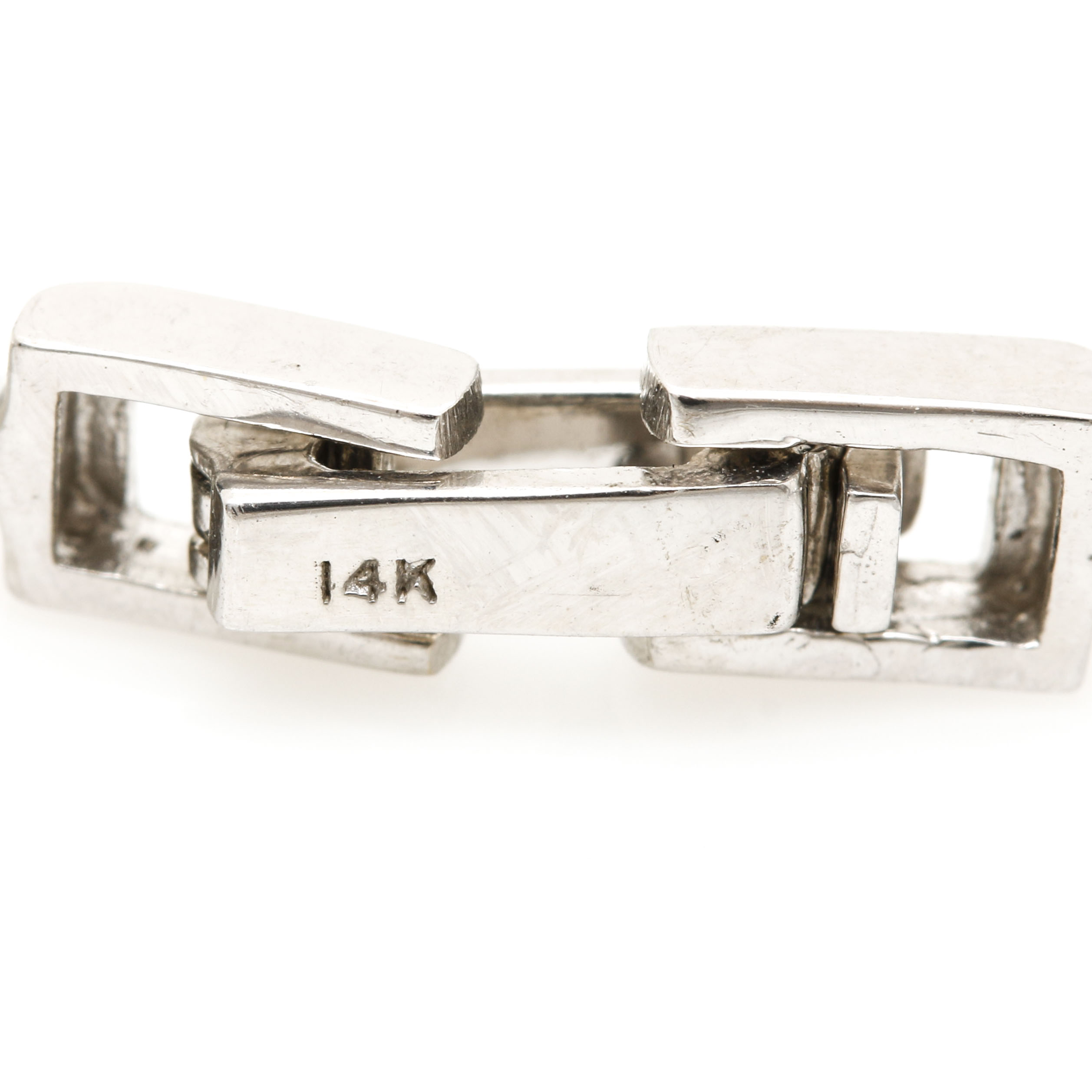 14K White Gold Cubic Zirconia Link Bracelet