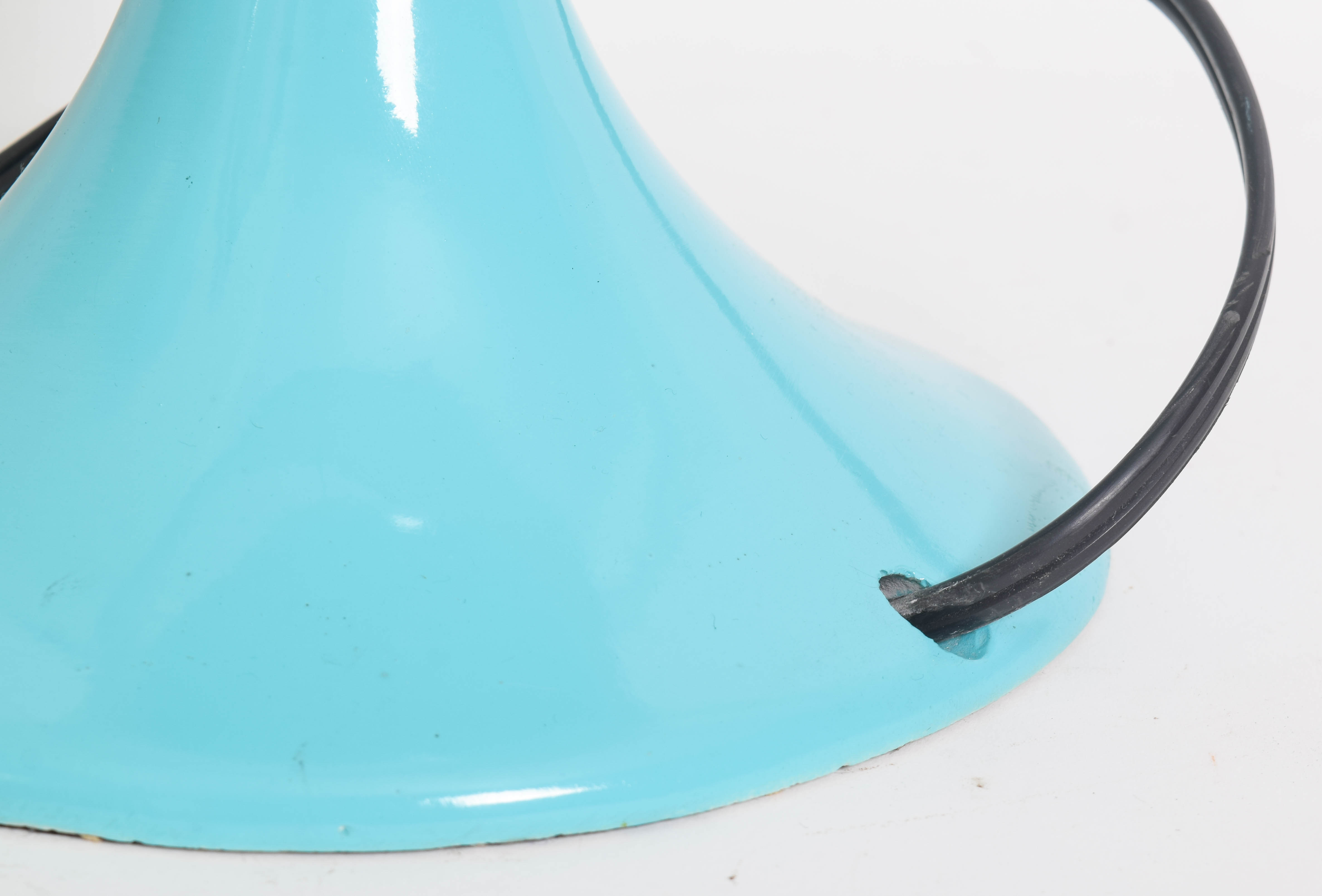 Pair of Robins Egg Blue Lacquered Table Lamps after Jonathan Adler