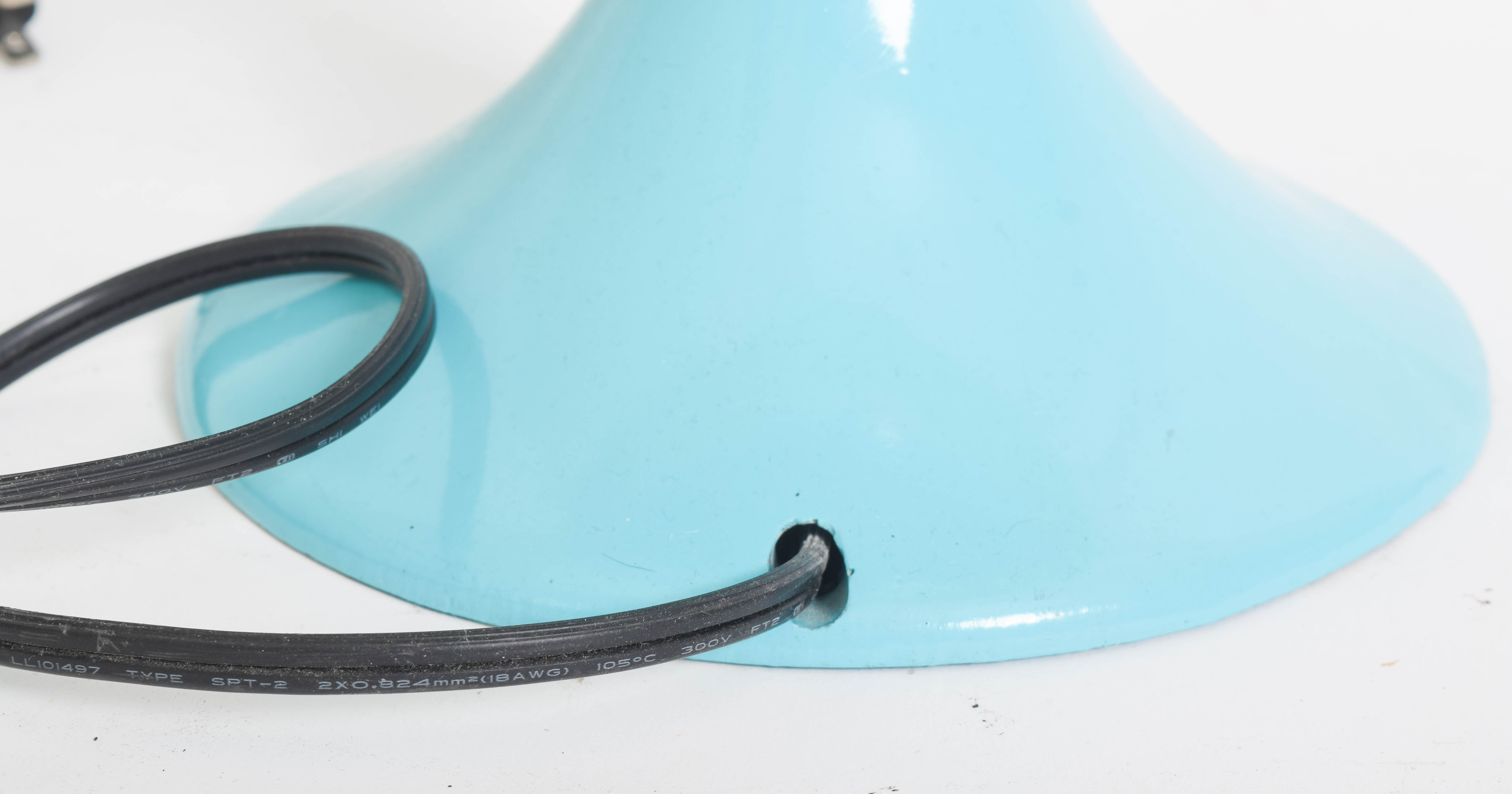 Pair of Robins Egg Blue Lacquered Table Lamps after Jonathan Adler