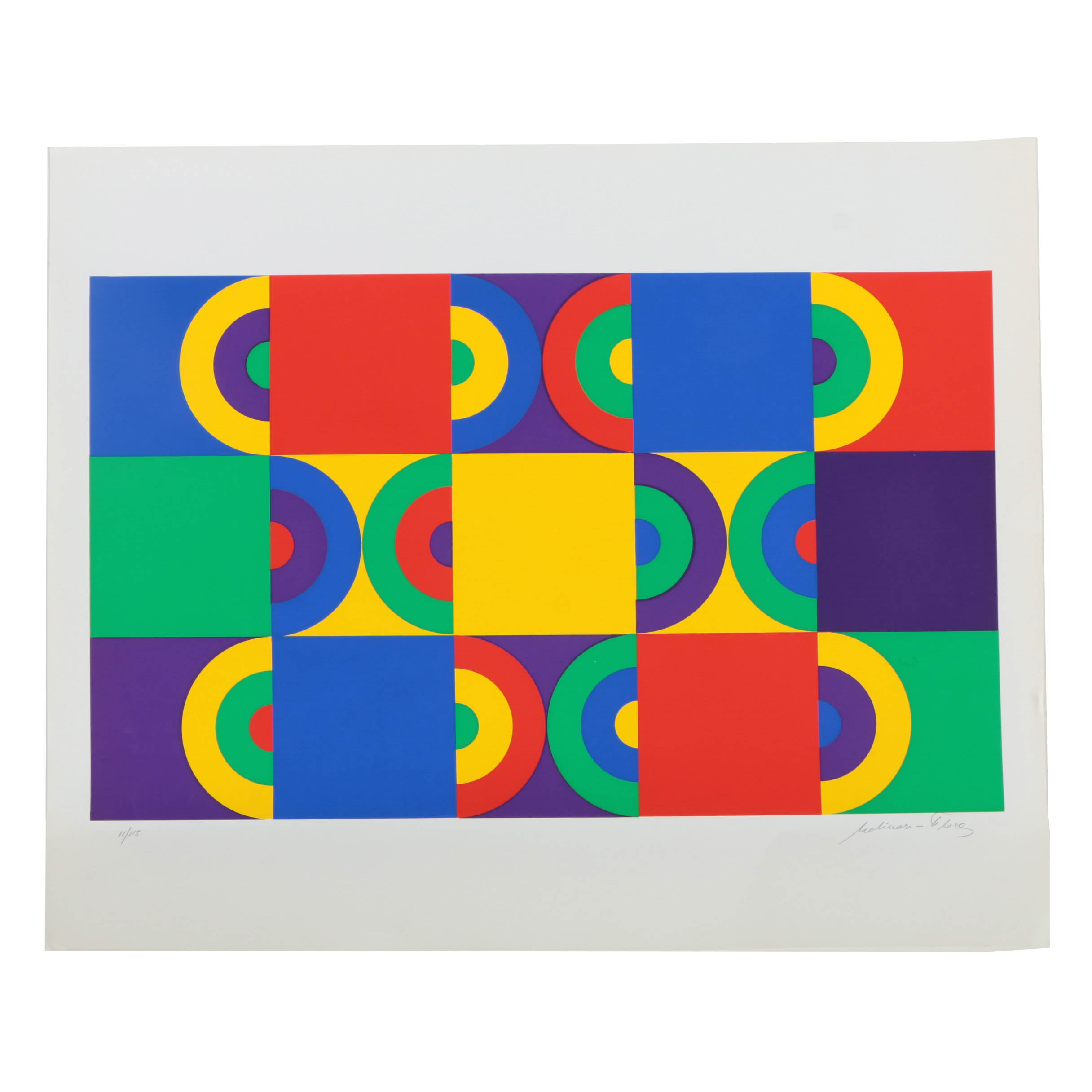 Luis Molinari-Flores Signed Limited Edition Serigraph Geometric Composition