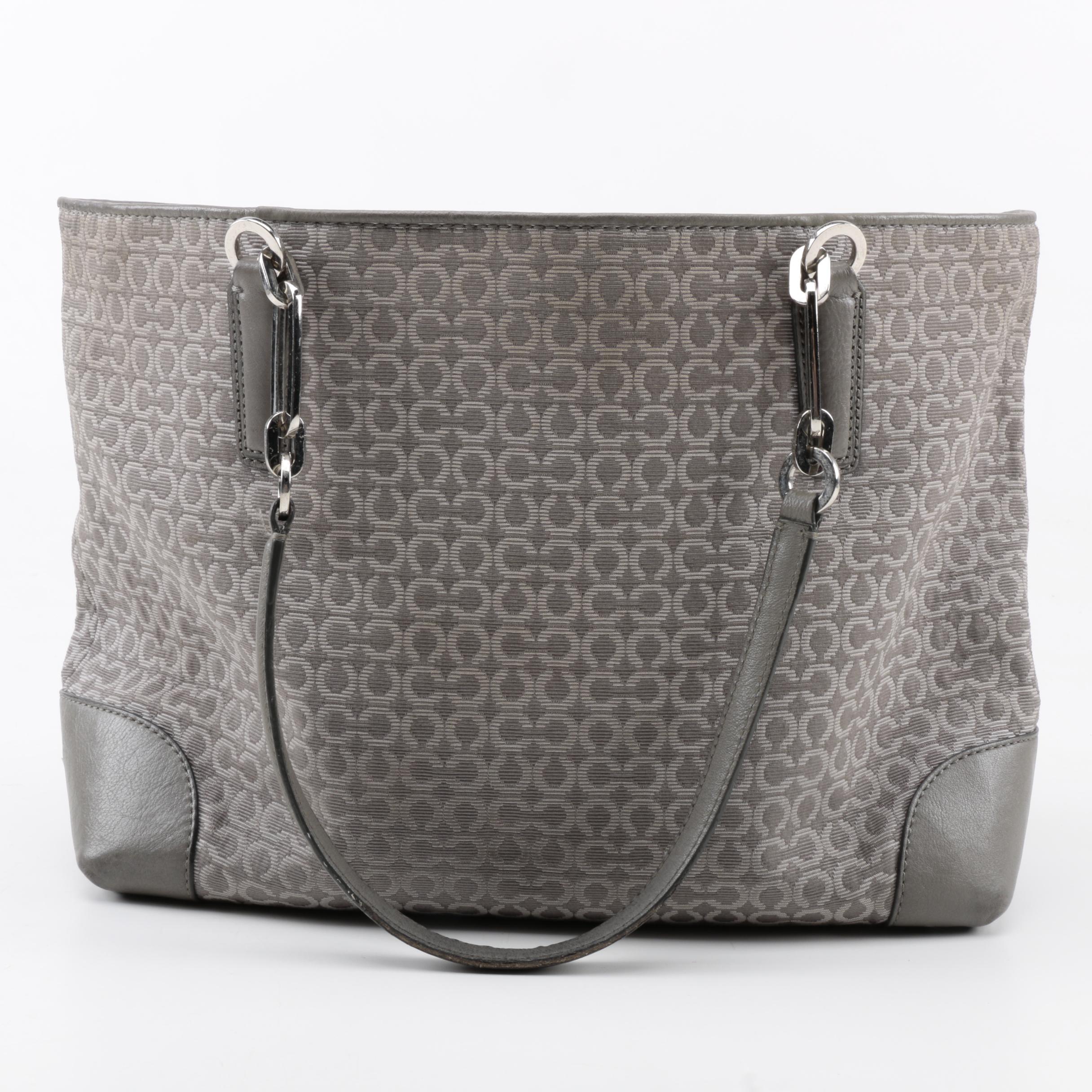 Coach Grey Signature Tote Handbag