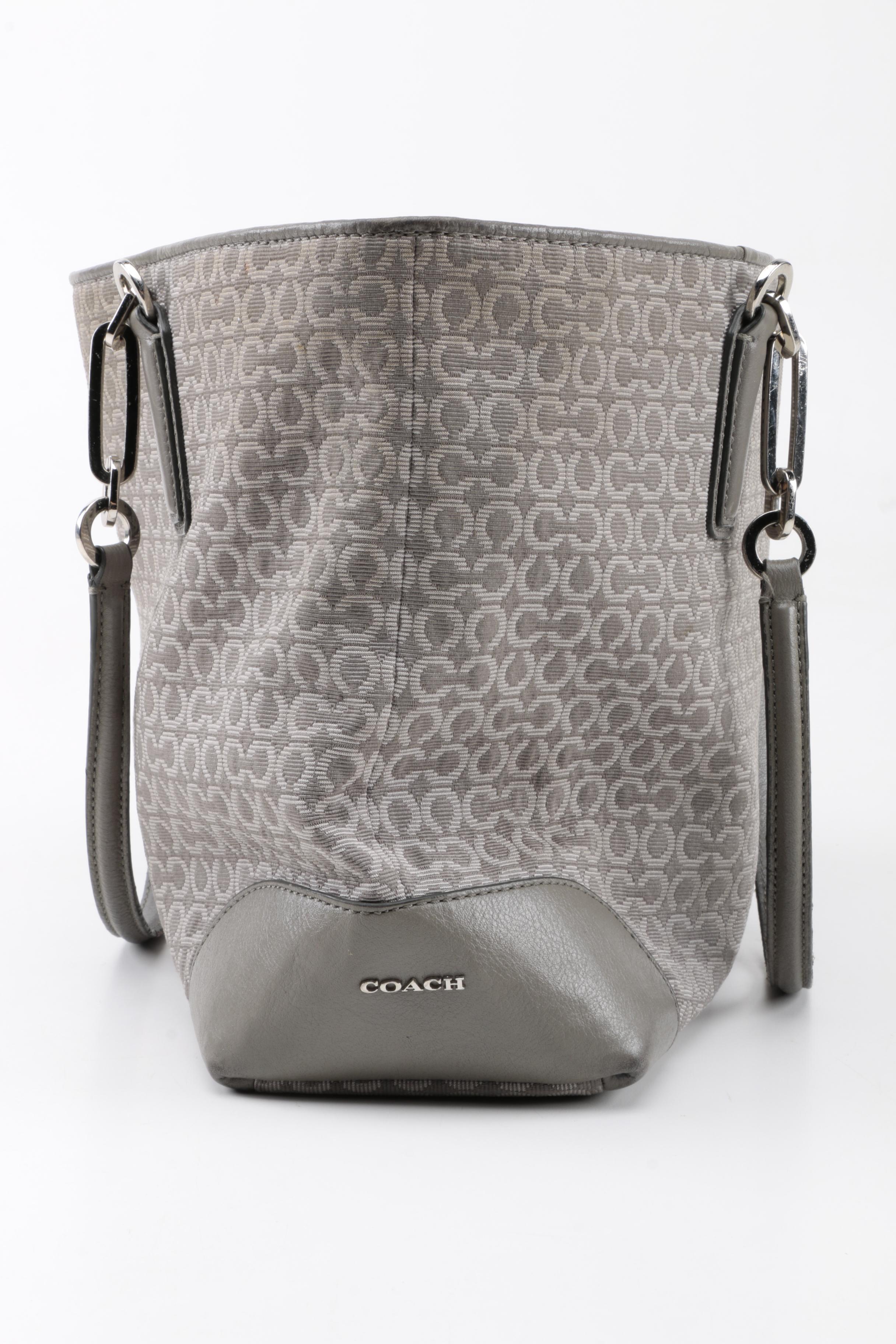 Coach Grey Signature Tote Handbag
