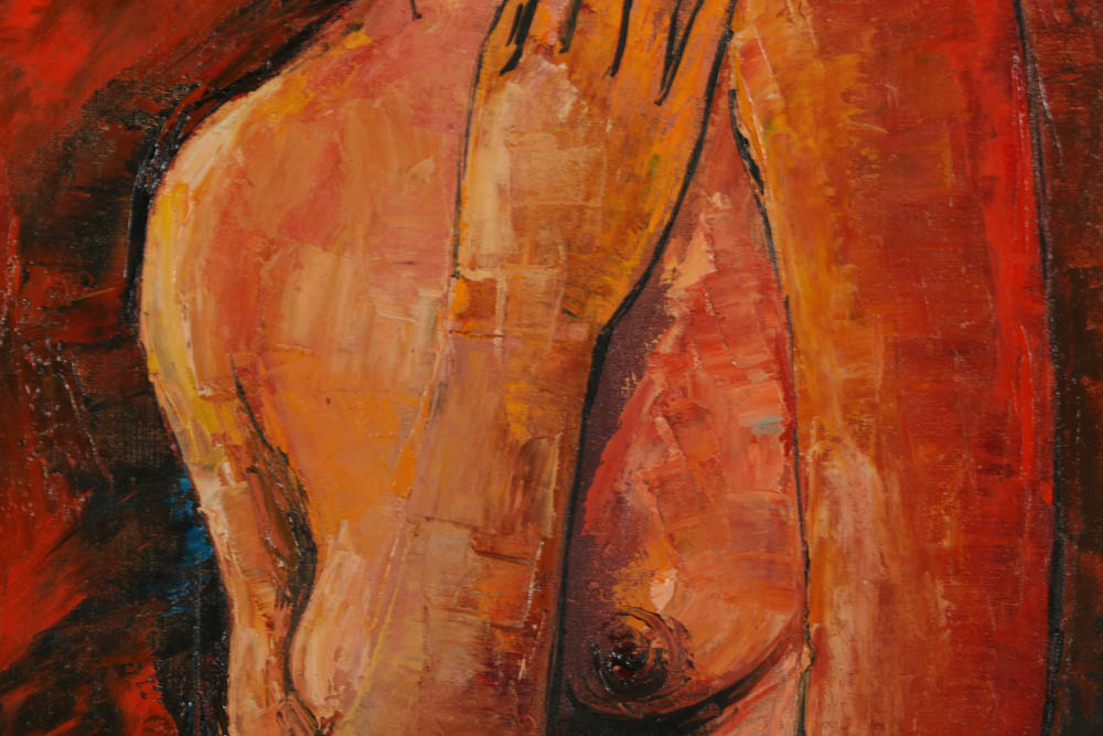 Verdi Oil Painting on Canvas of Female Nude