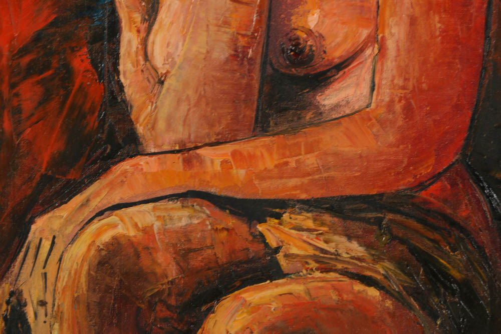 Verdi Oil Painting on Canvas of Female Nude