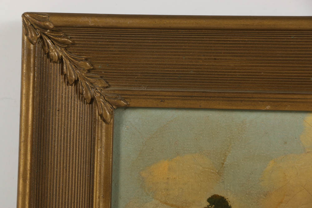 H. Ludden Oil Painting on Canvas of Rural Landscape