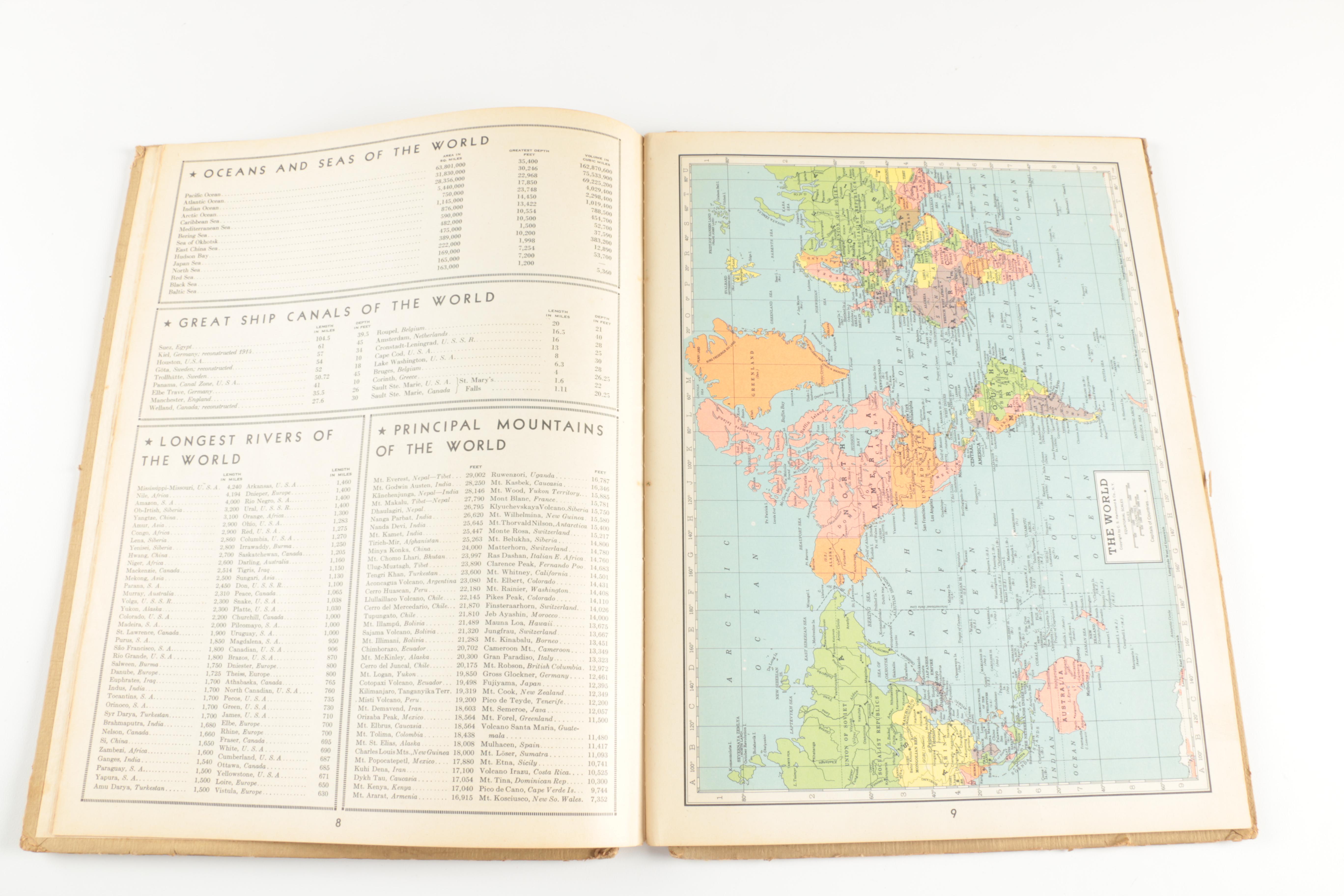 1943 "Hammond's World Atlas and Gazetteer"