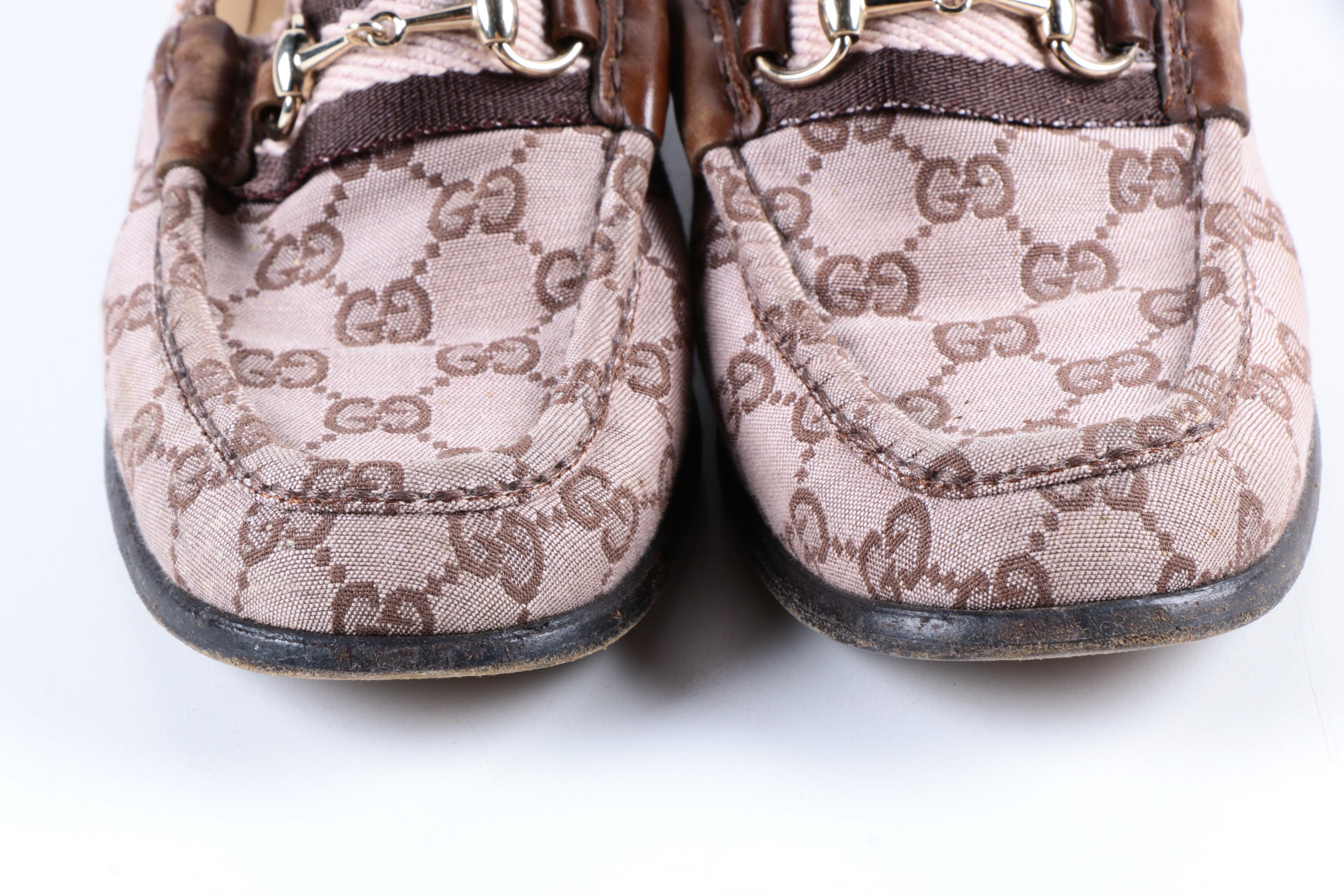 Gucci Monogram Canvas Horsebit Loafers