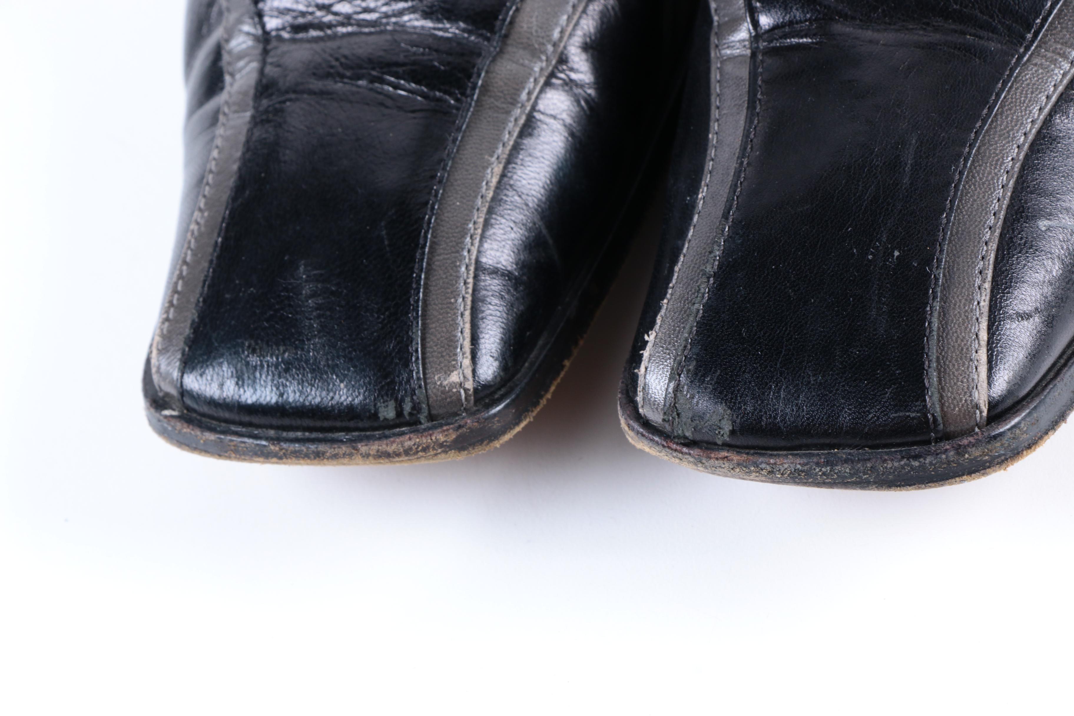 Women's Prada Black Leather Ankle Boots