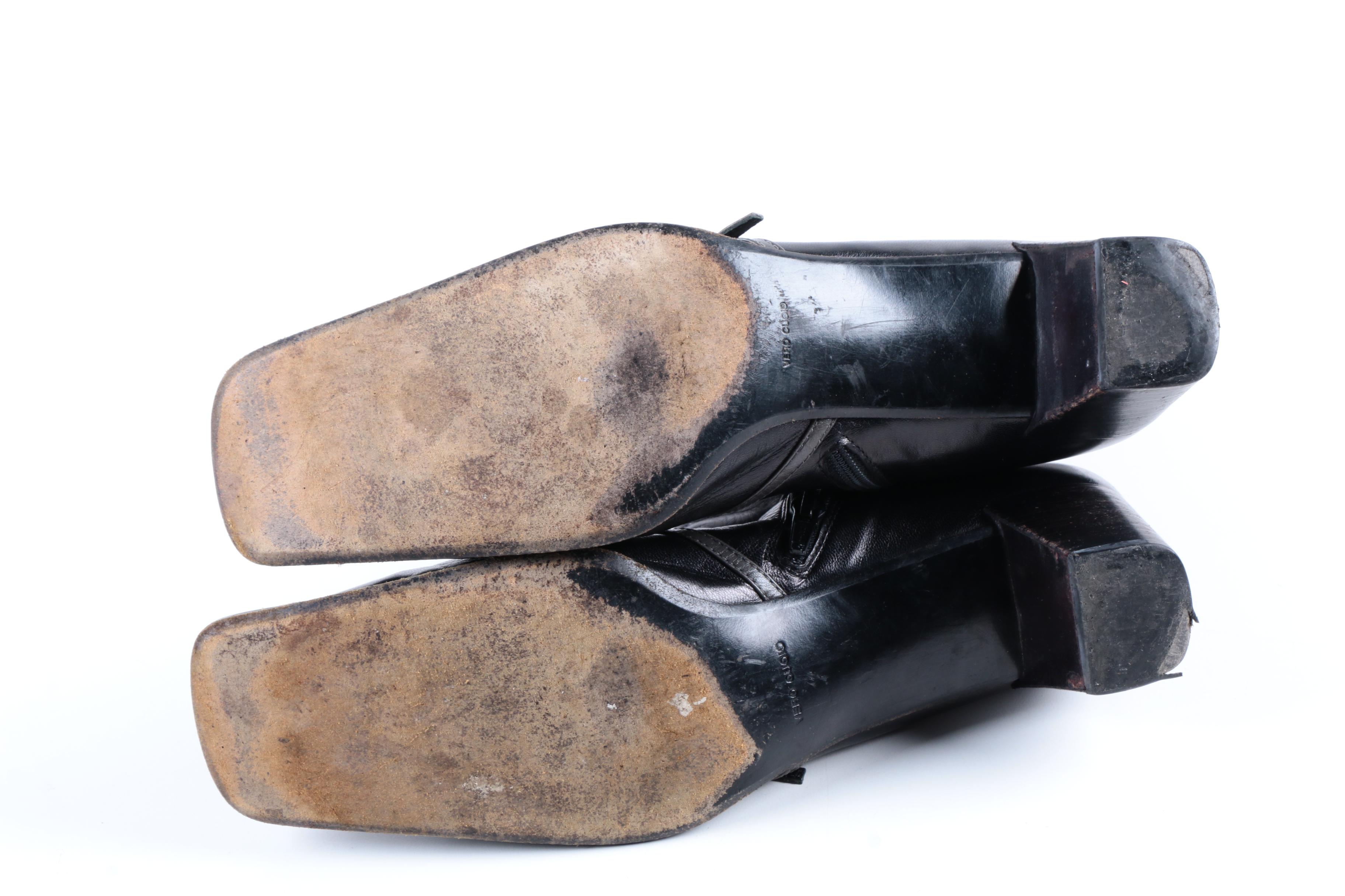 Women's Prada Black Leather Ankle Boots