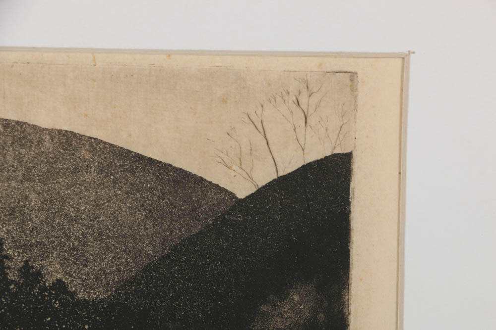 Kenneth Ozier Limited Edition Aquatint "Winter Twilight; Catskill Mountains"