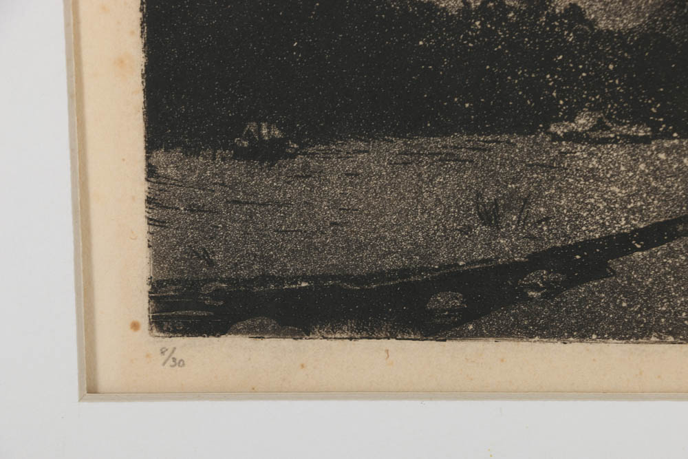 Kenneth Ozier Limited Edition Aquatint "Winter Twilight; Catskill Mountains"