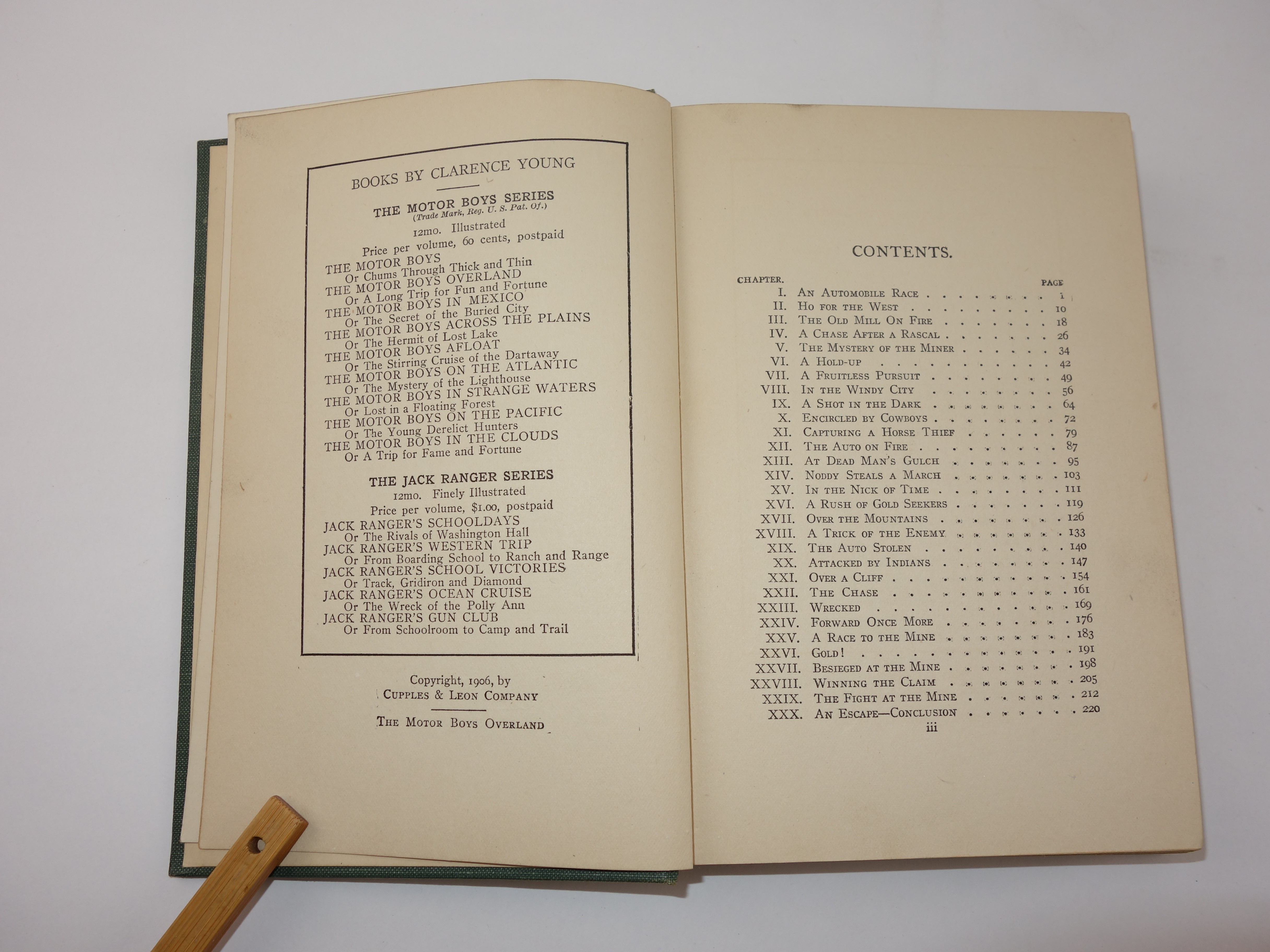 Two 1906 First Editions From The "Motor Boys" Series by Clarence Young