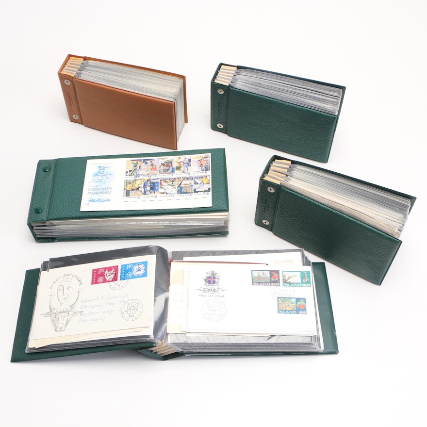 First Day of Issue Commemorative Stamp Cards and Stamps in Albums