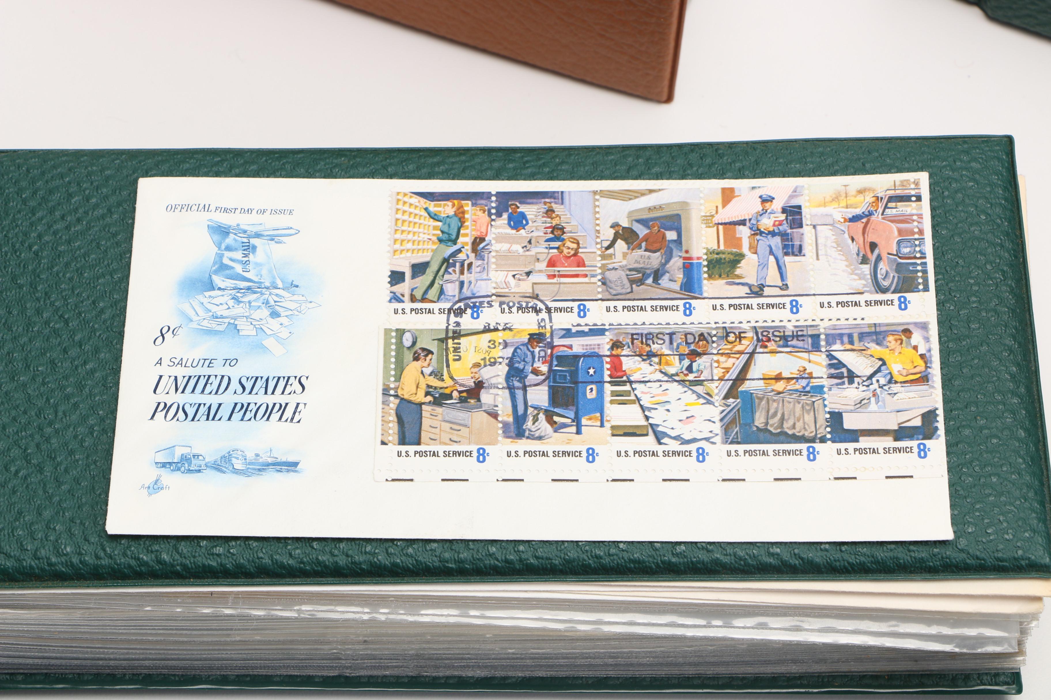 First Day of Issue Commemorative Stamp Cards and Stamps in Albums