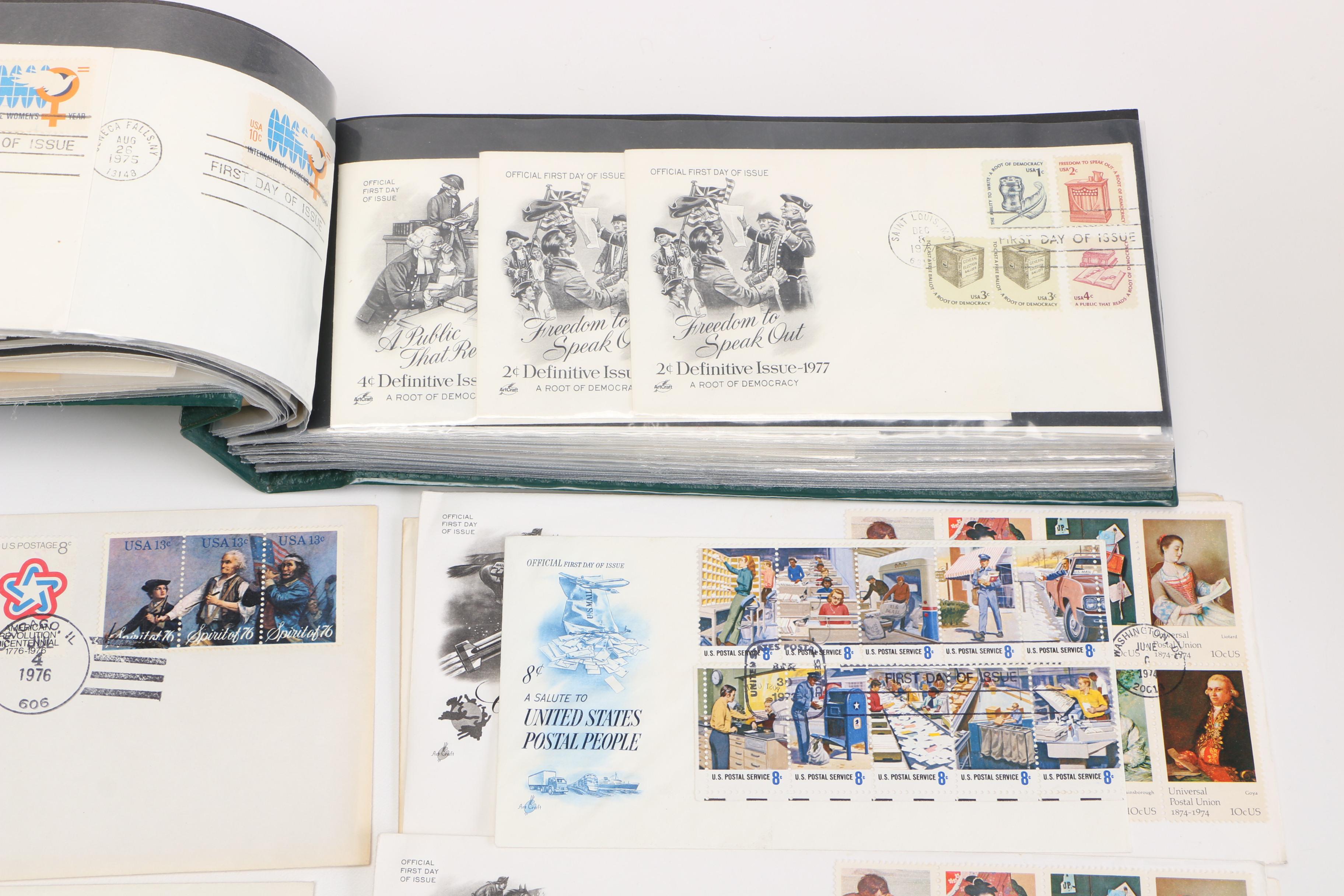 First Day of Issue Commemorative Stamp Cards and Stamps in Albums