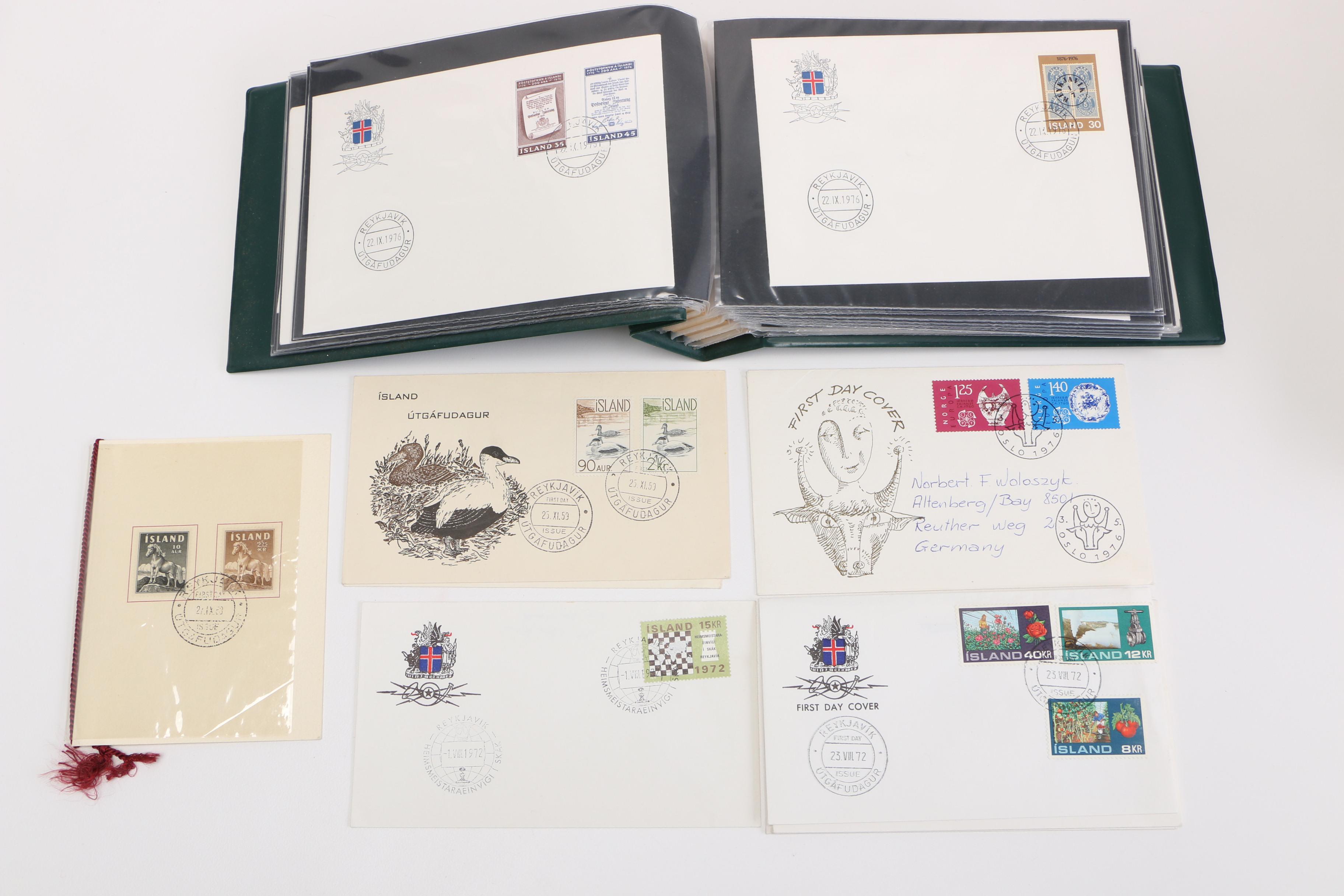 First Day of Issue Commemorative Stamp Cards and Stamps in Albums