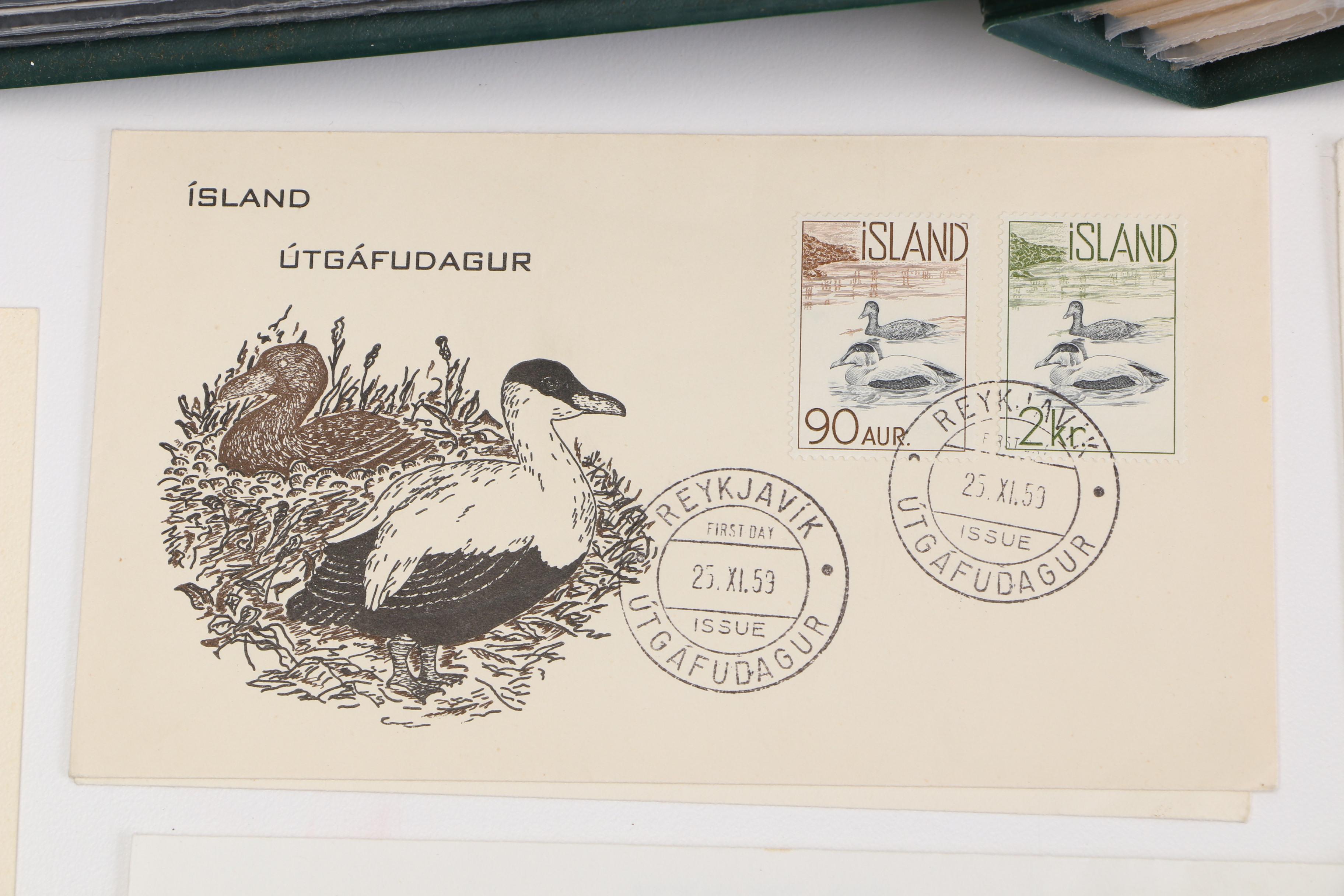 First Day of Issue Commemorative Stamp Cards and Stamps in Albums