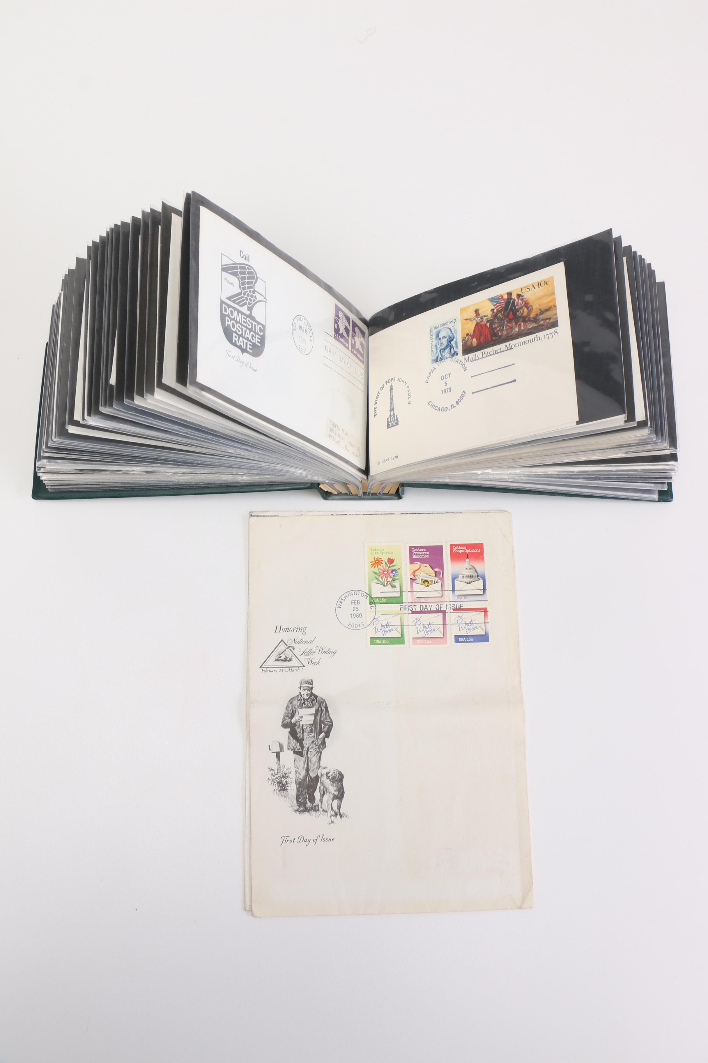 First Day of Issue Commemorative Stamp Cards and Stamps in Albums