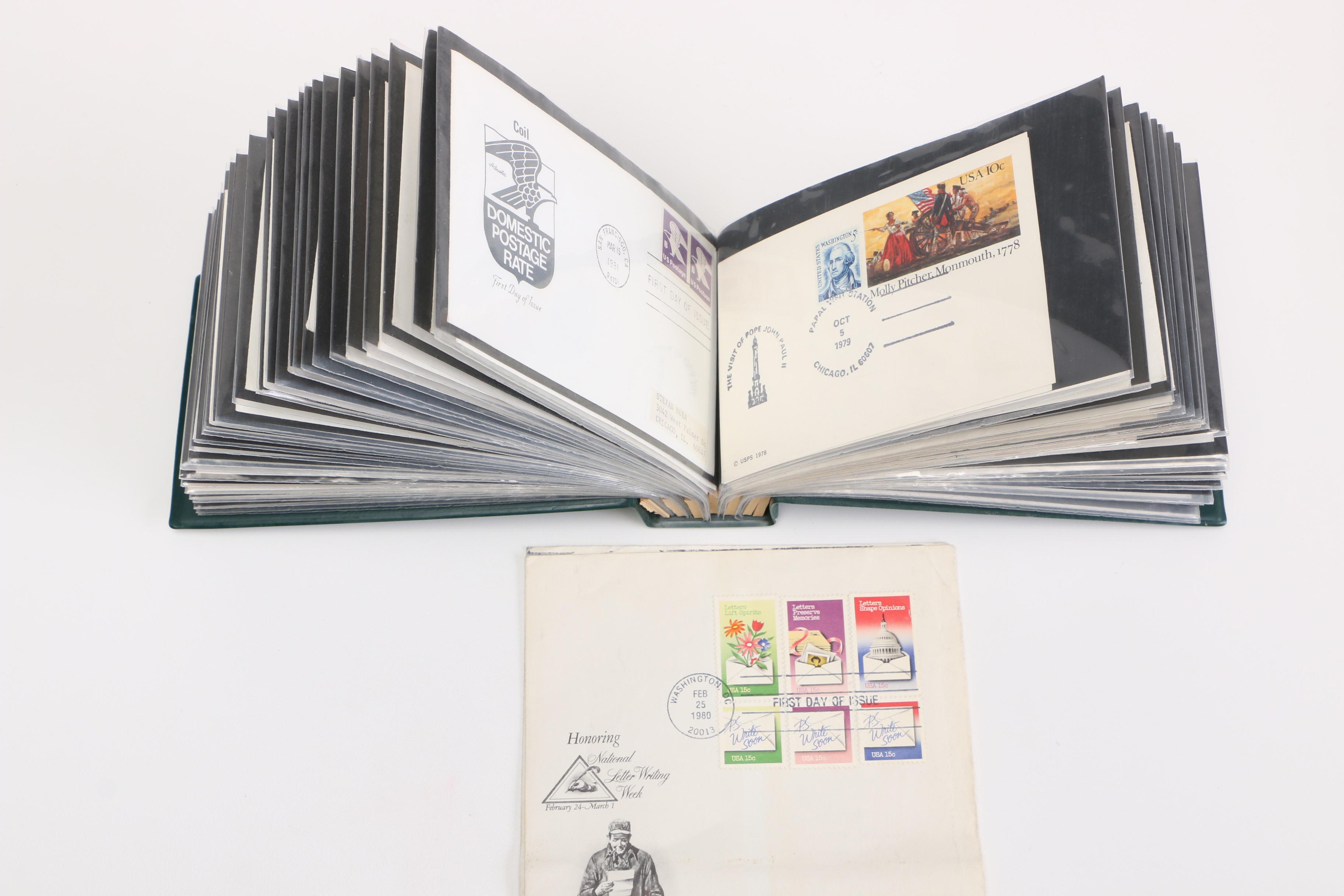 First Day of Issue Commemorative Stamp Cards and Stamps in Albums