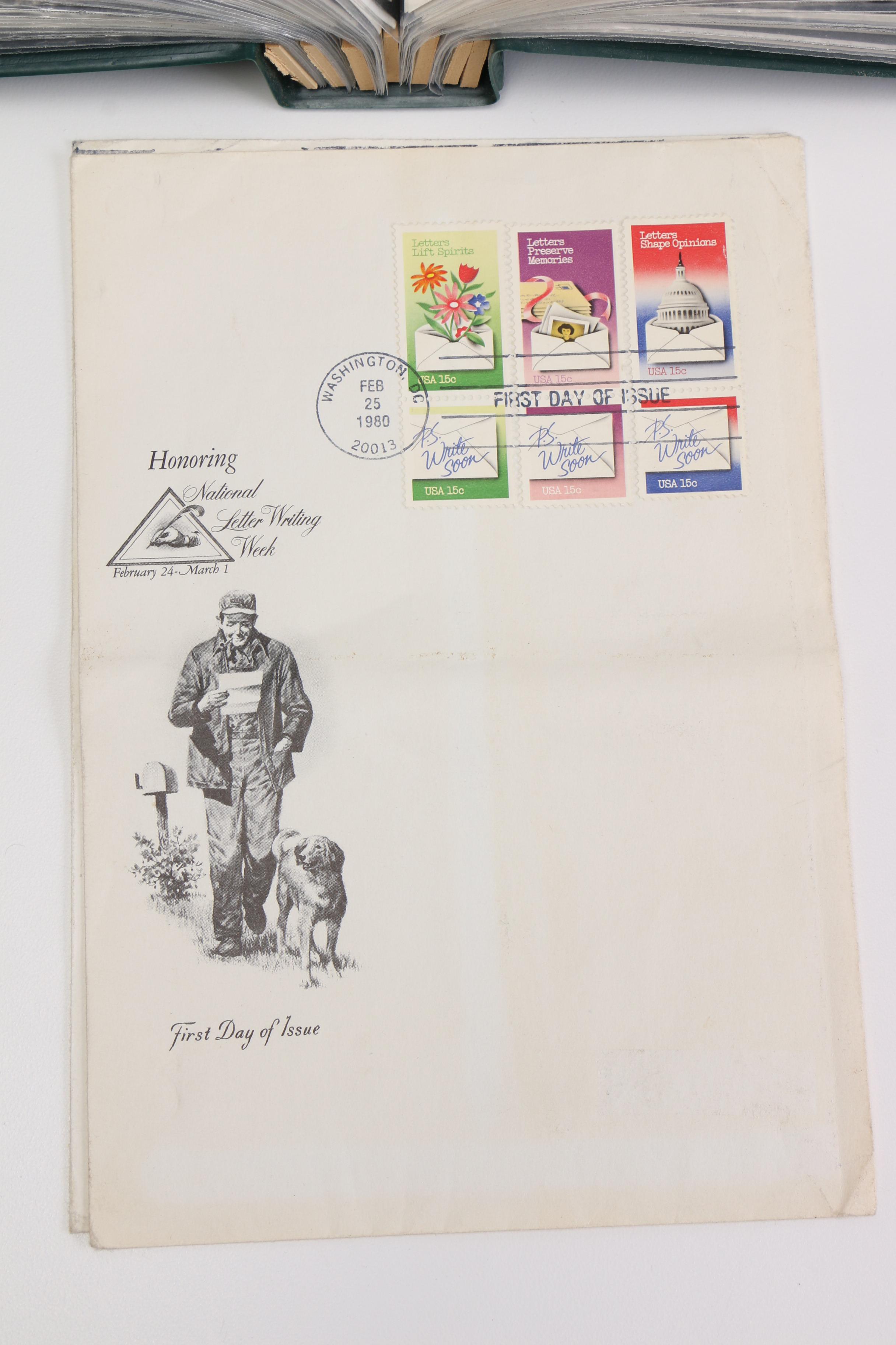 First Day of Issue Commemorative Stamp Cards and Stamps in Albums