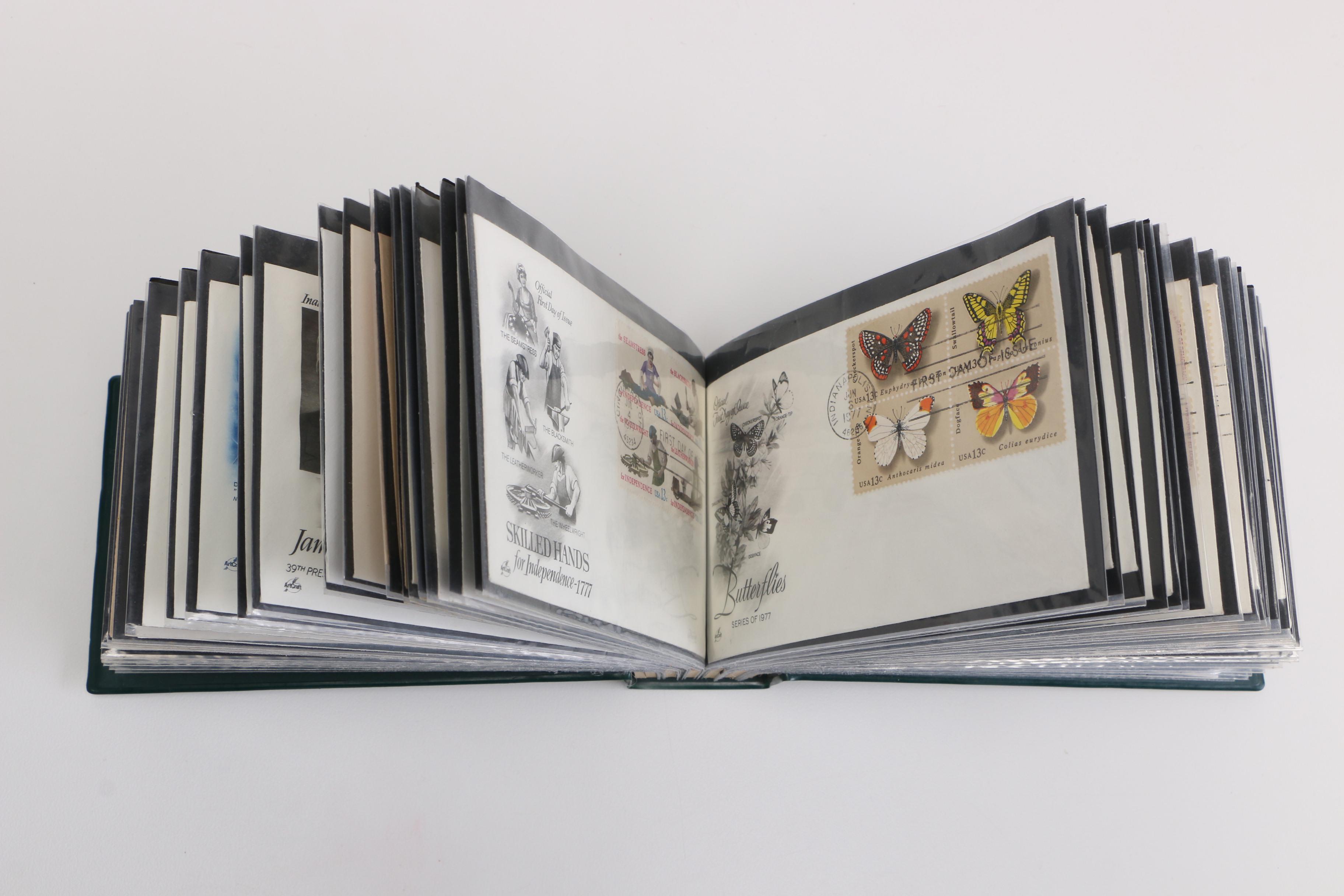 First Day of Issue Commemorative Stamp Cards and Stamps in Albums