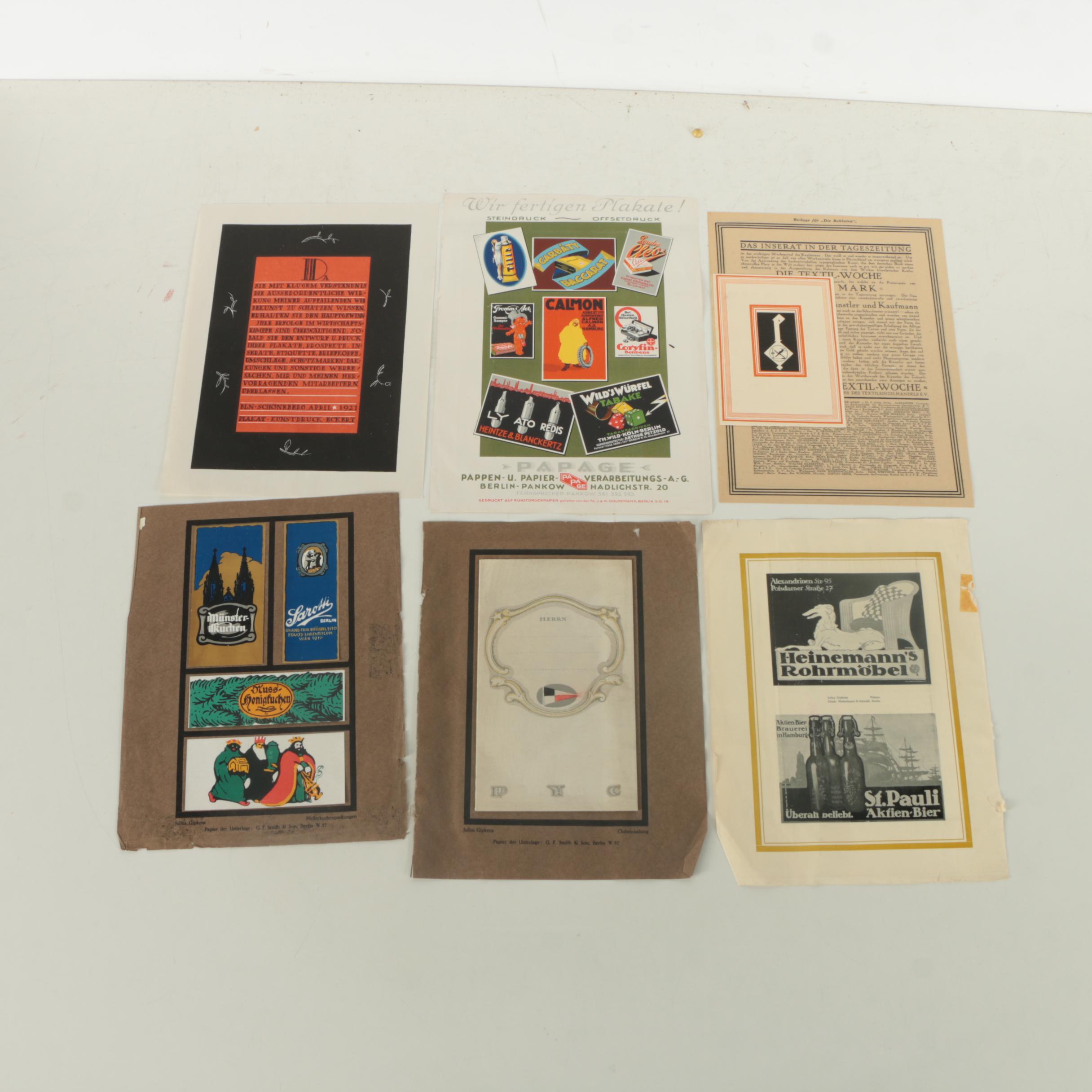 Collection of Loose German Lithograph Prints