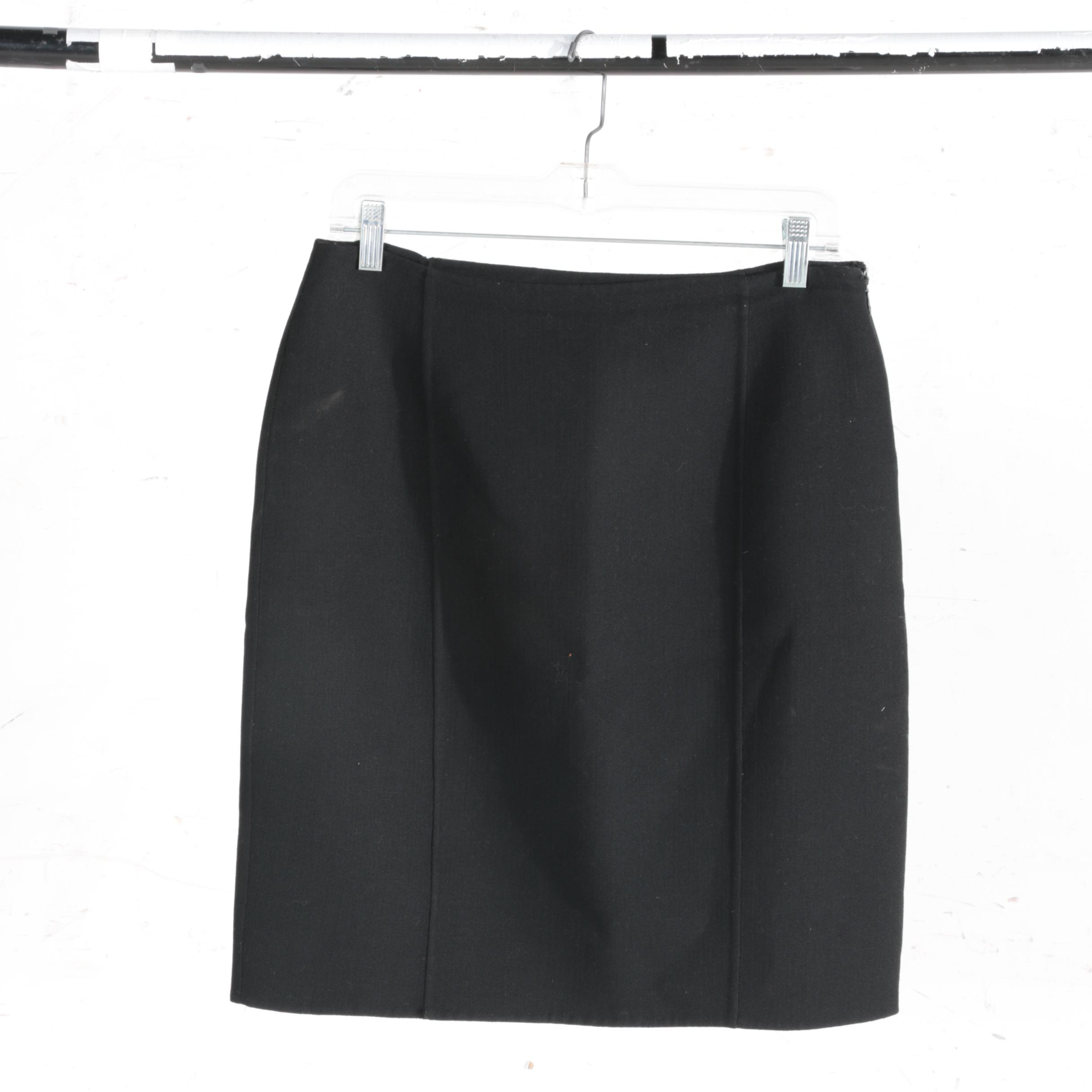 Prada Black Wool Mini Skirt