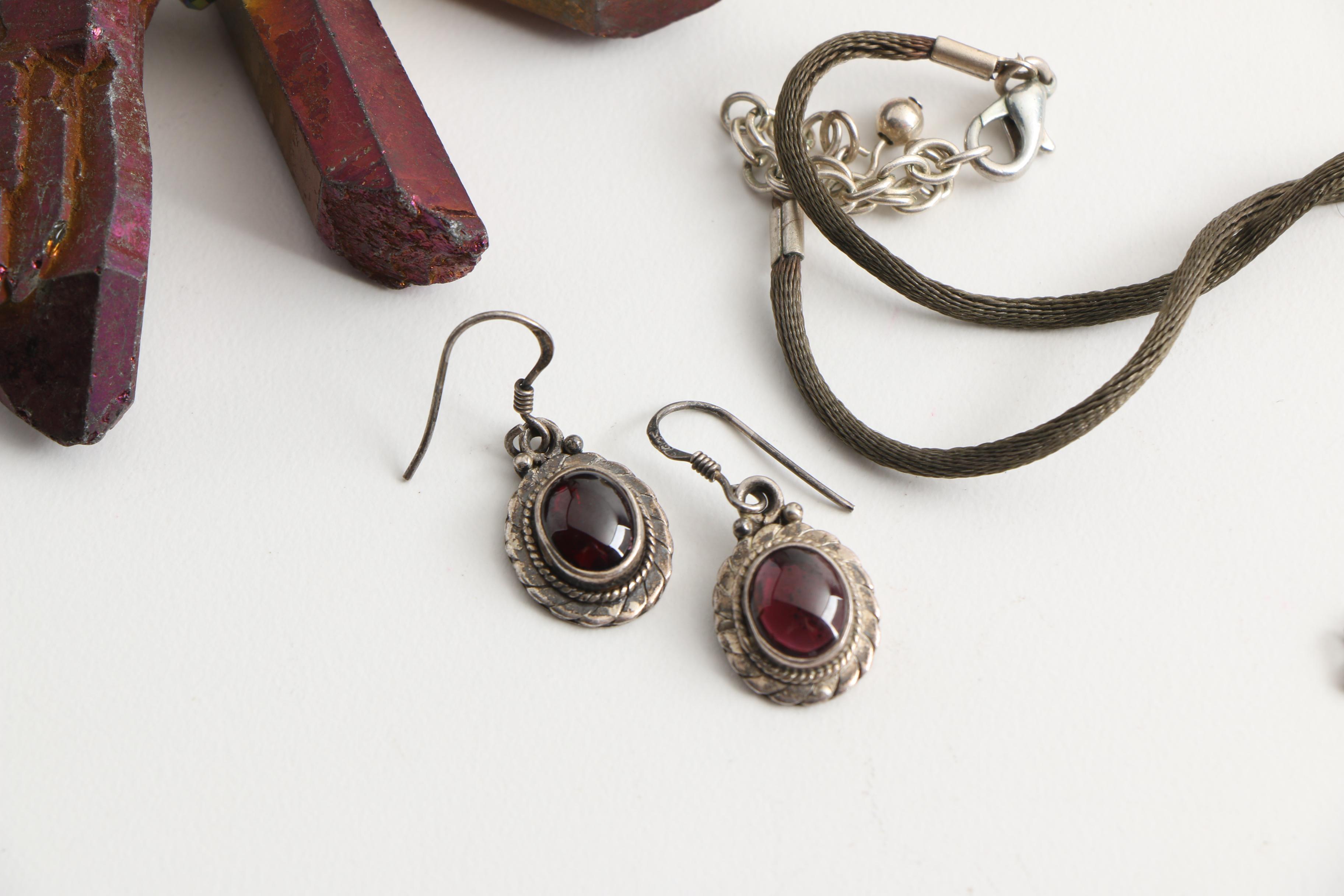 Beaded Jewelry Including Sterling Silver Earrings