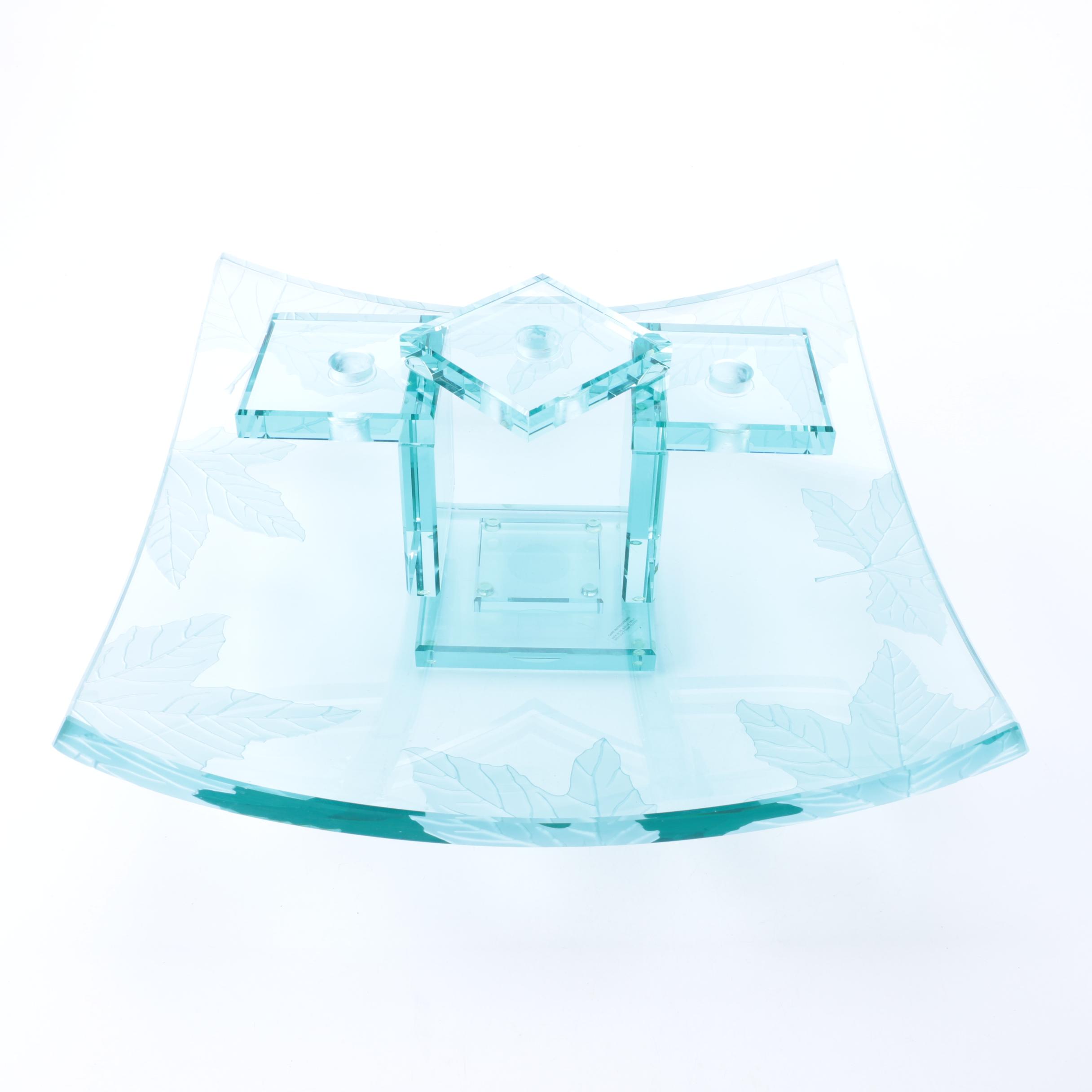 Modern Glass Bowl and  Stand
