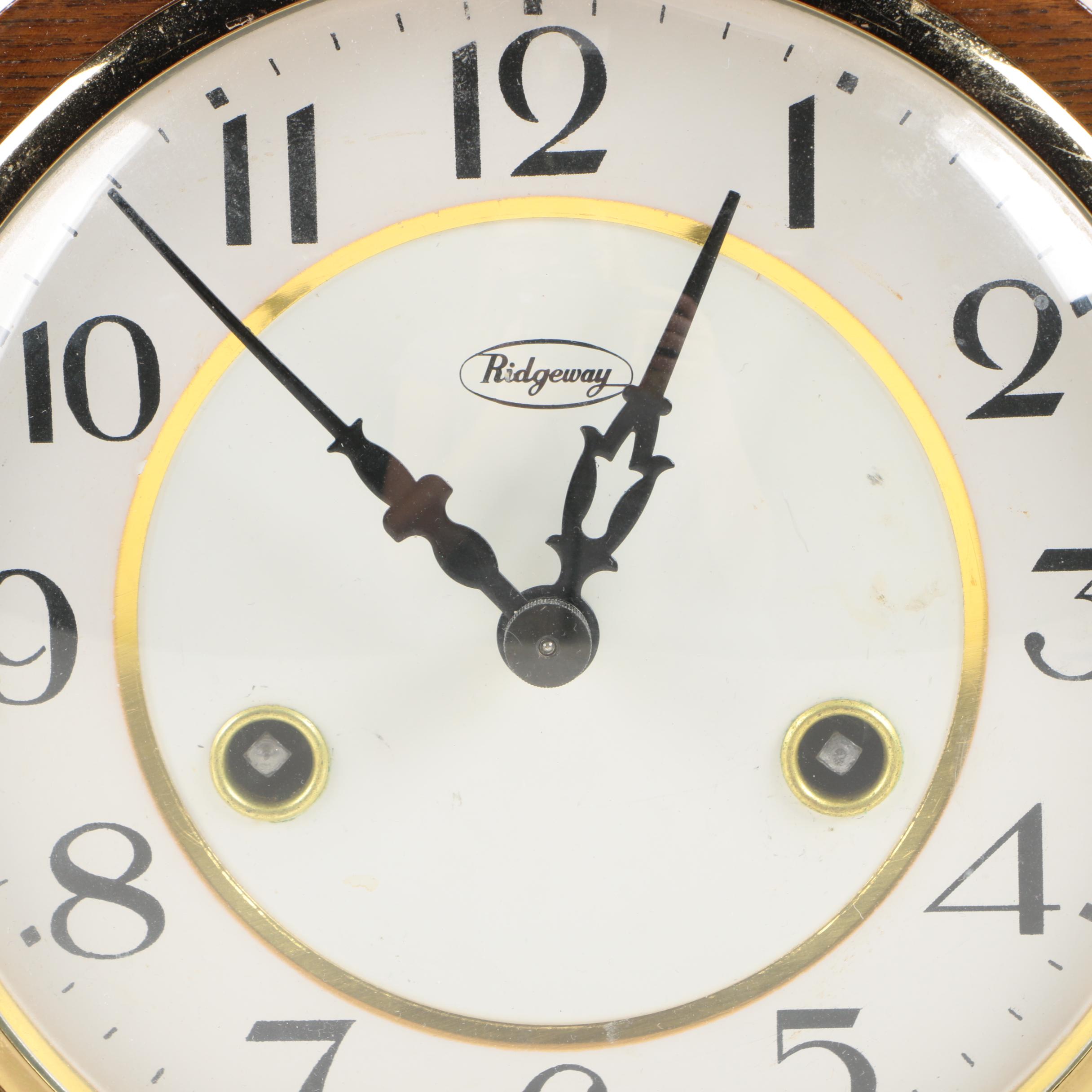 Vintage Ridgeway Tambour Mantel Clock