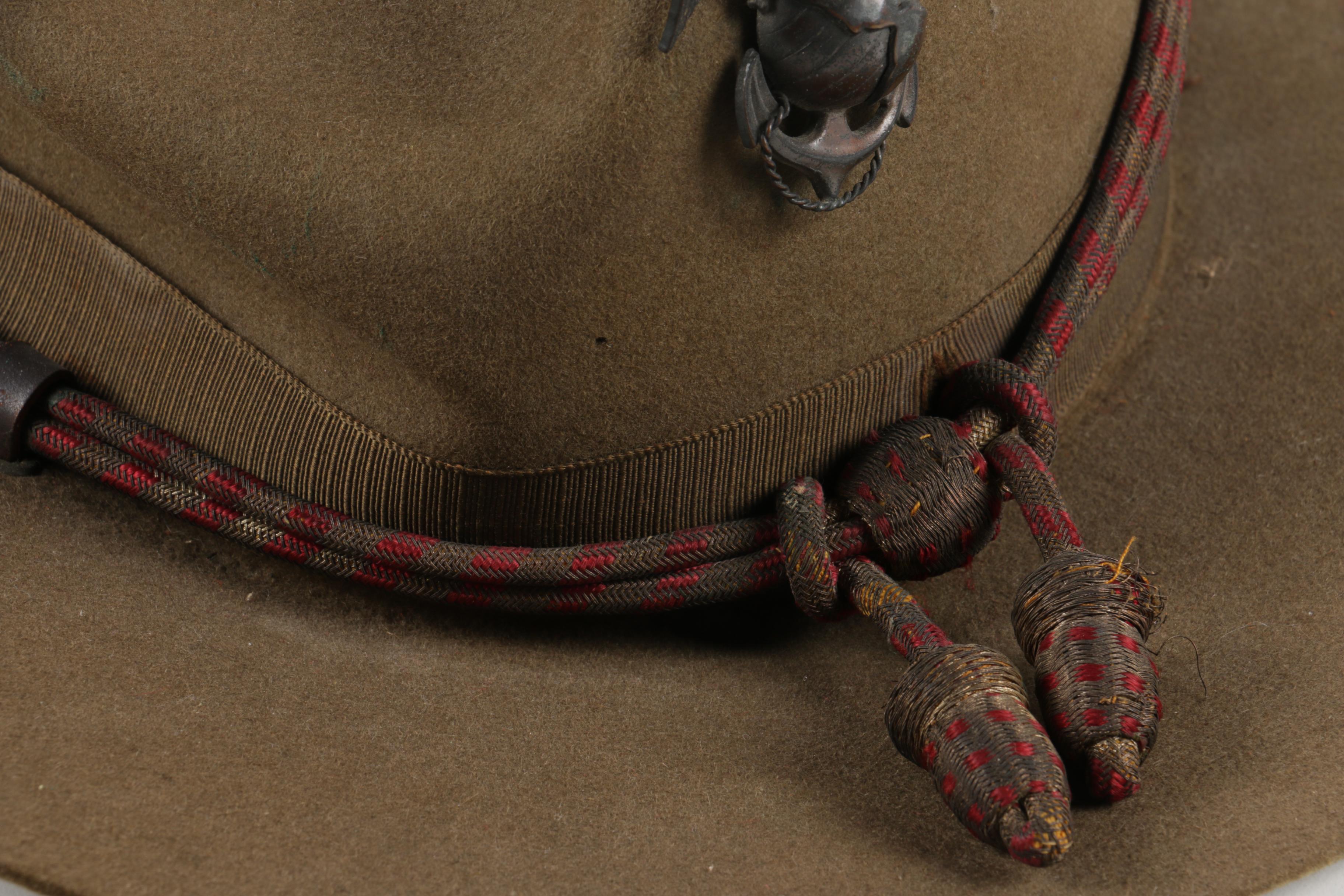 Vintage Green Felt Marines Sergeant Hat