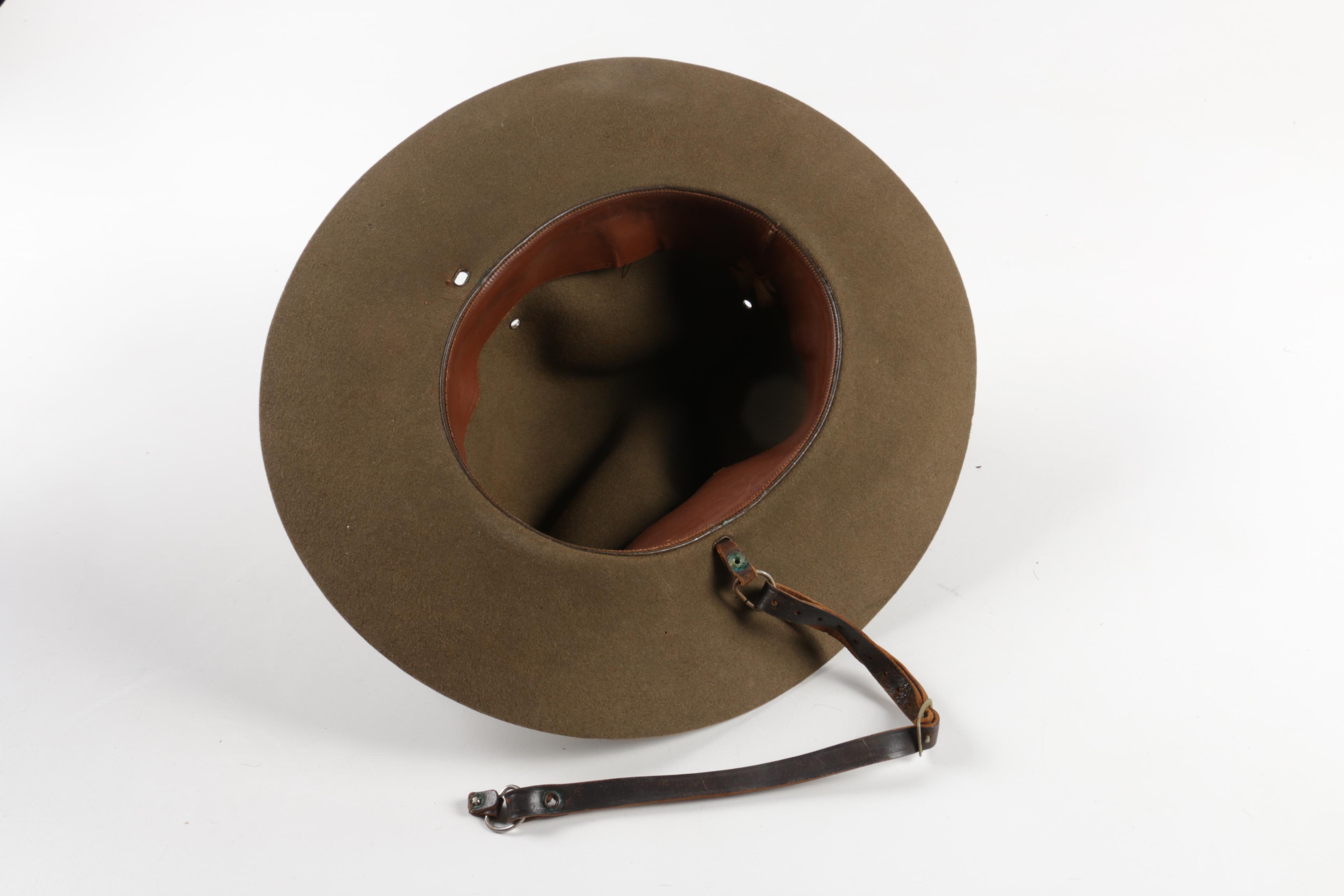 Vintage Green Felt Marines Sergeant Hat