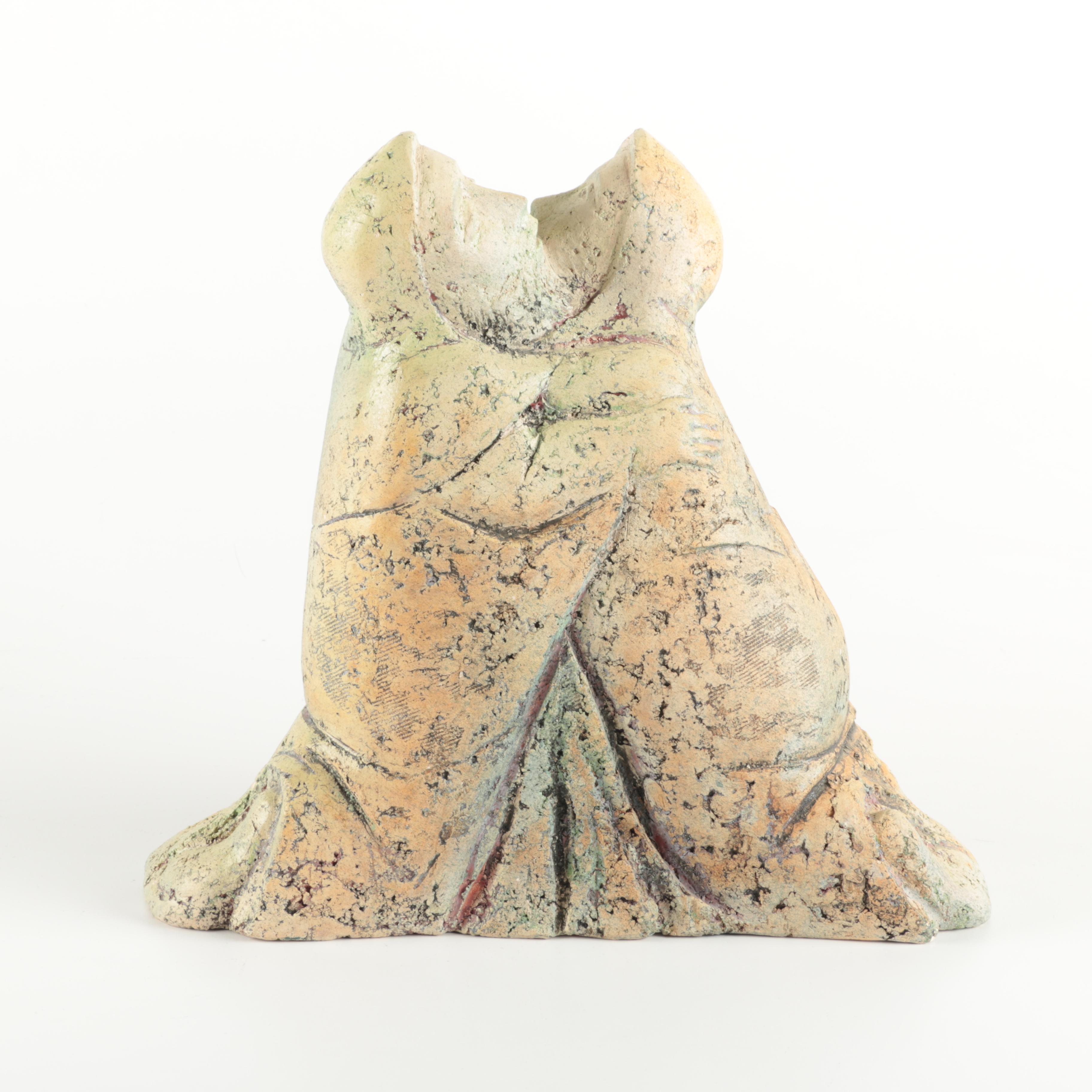 Ceramic Embracing Couple Figurine