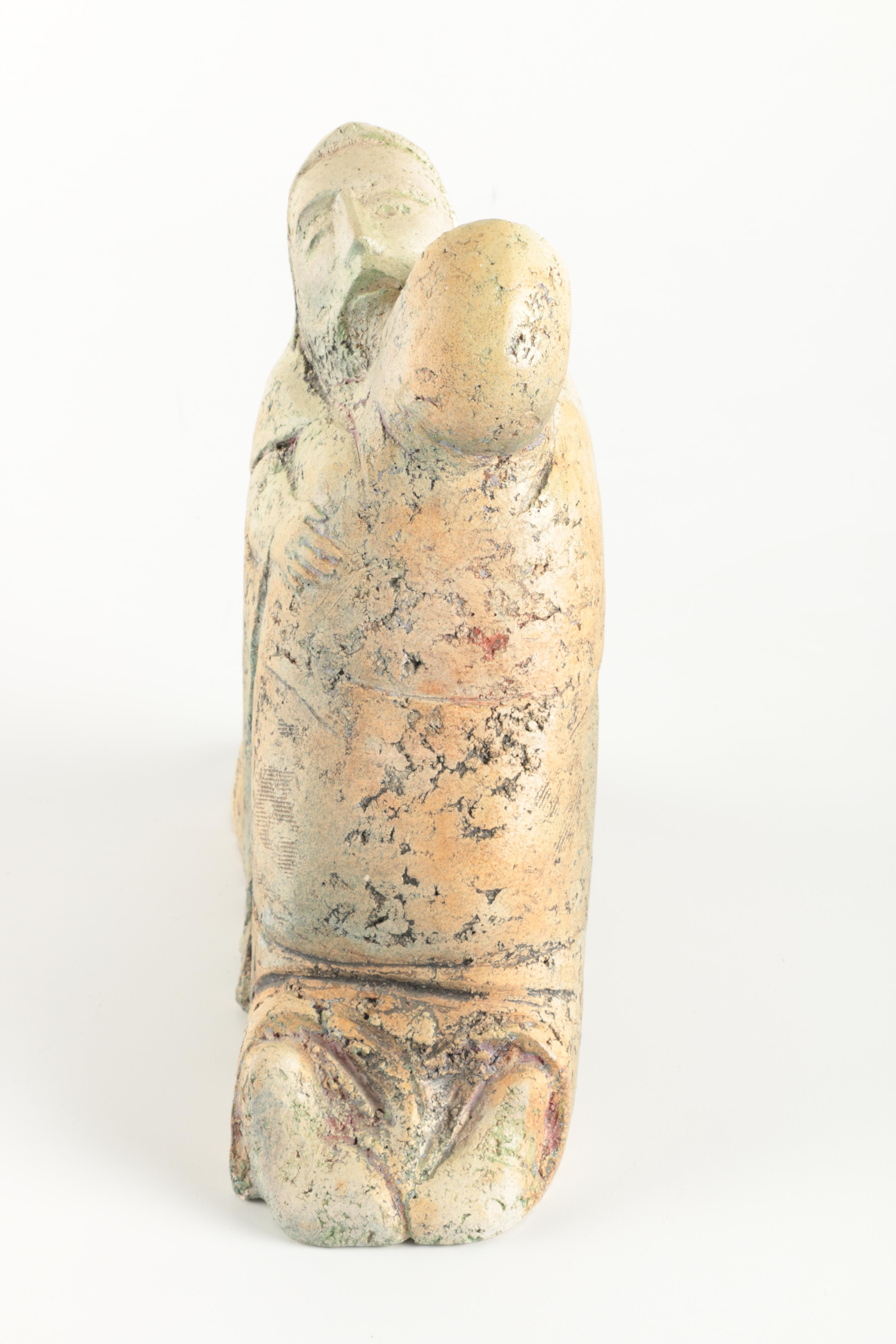 Ceramic Embracing Couple Figurine