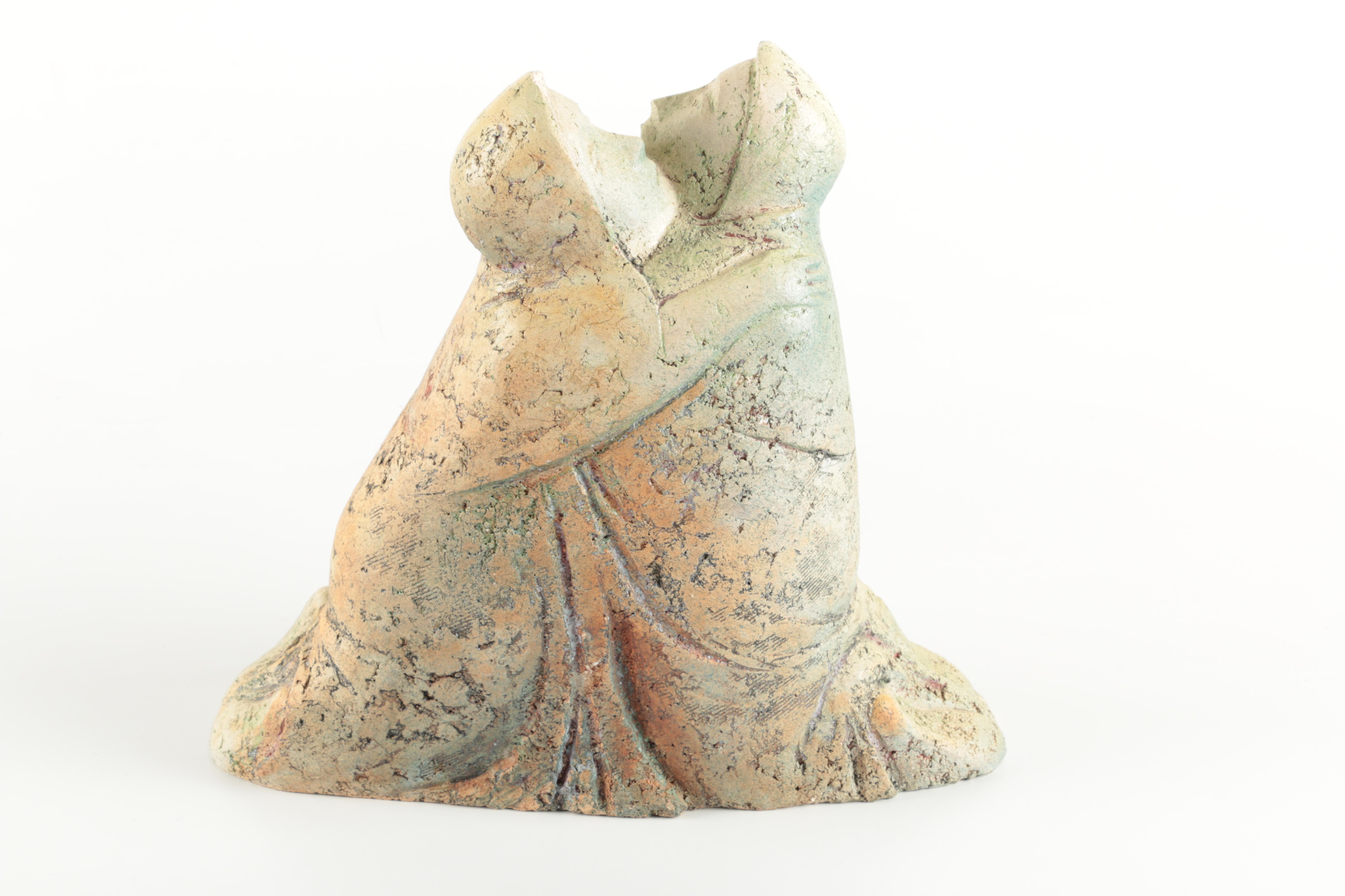 Ceramic Embracing Couple Figurine