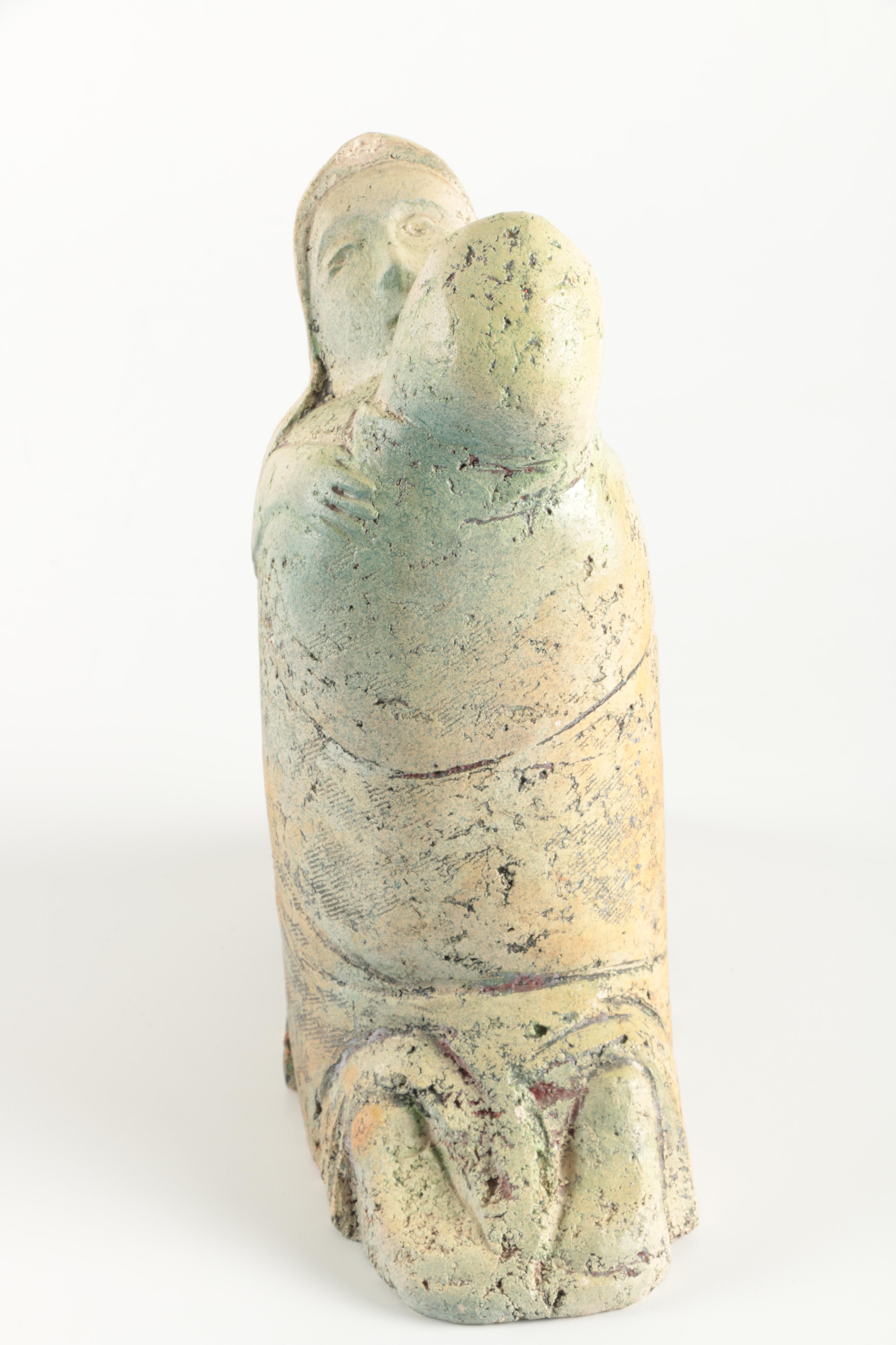 Ceramic Embracing Couple Figurine