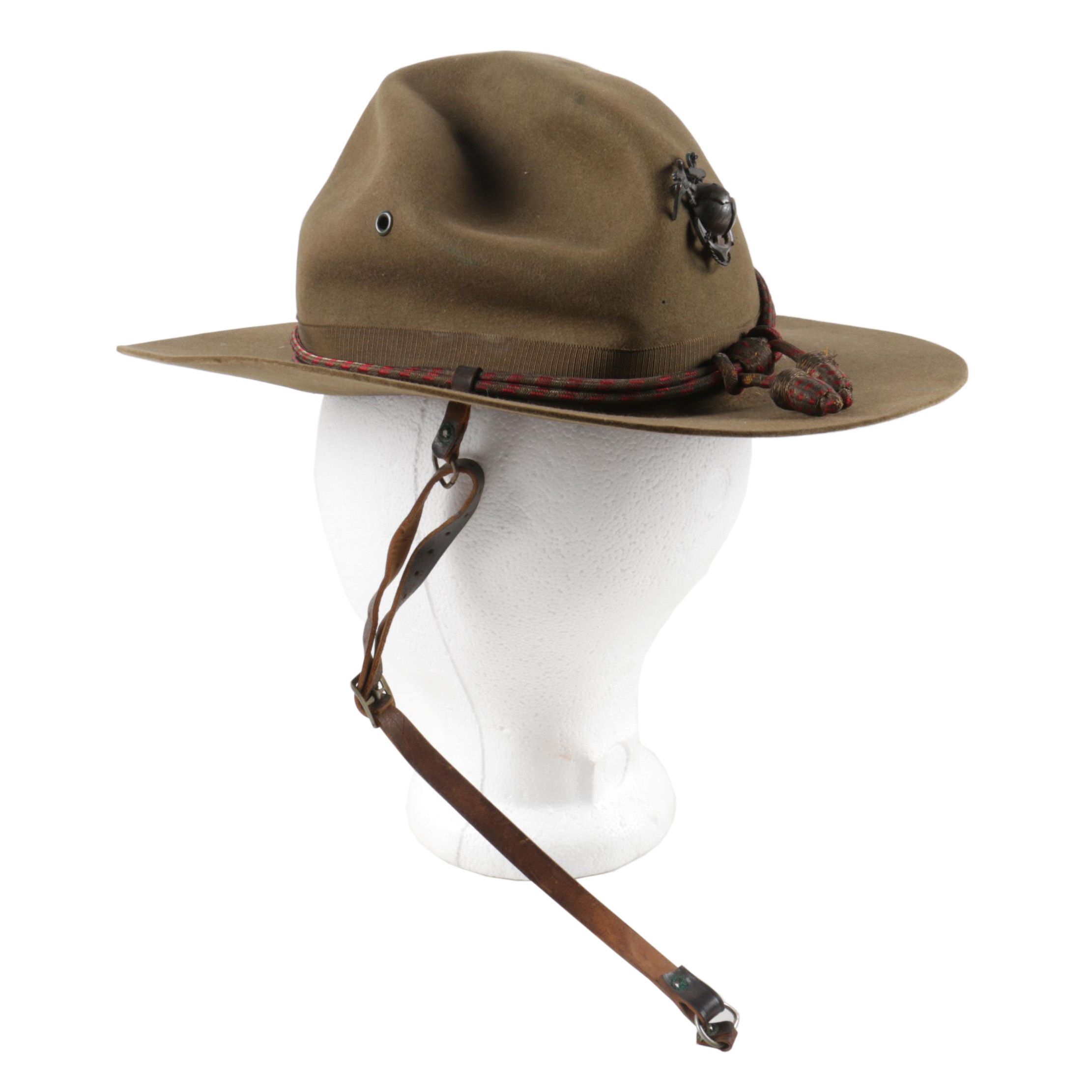 Vintage Green Felt Marines Sergeant Hat