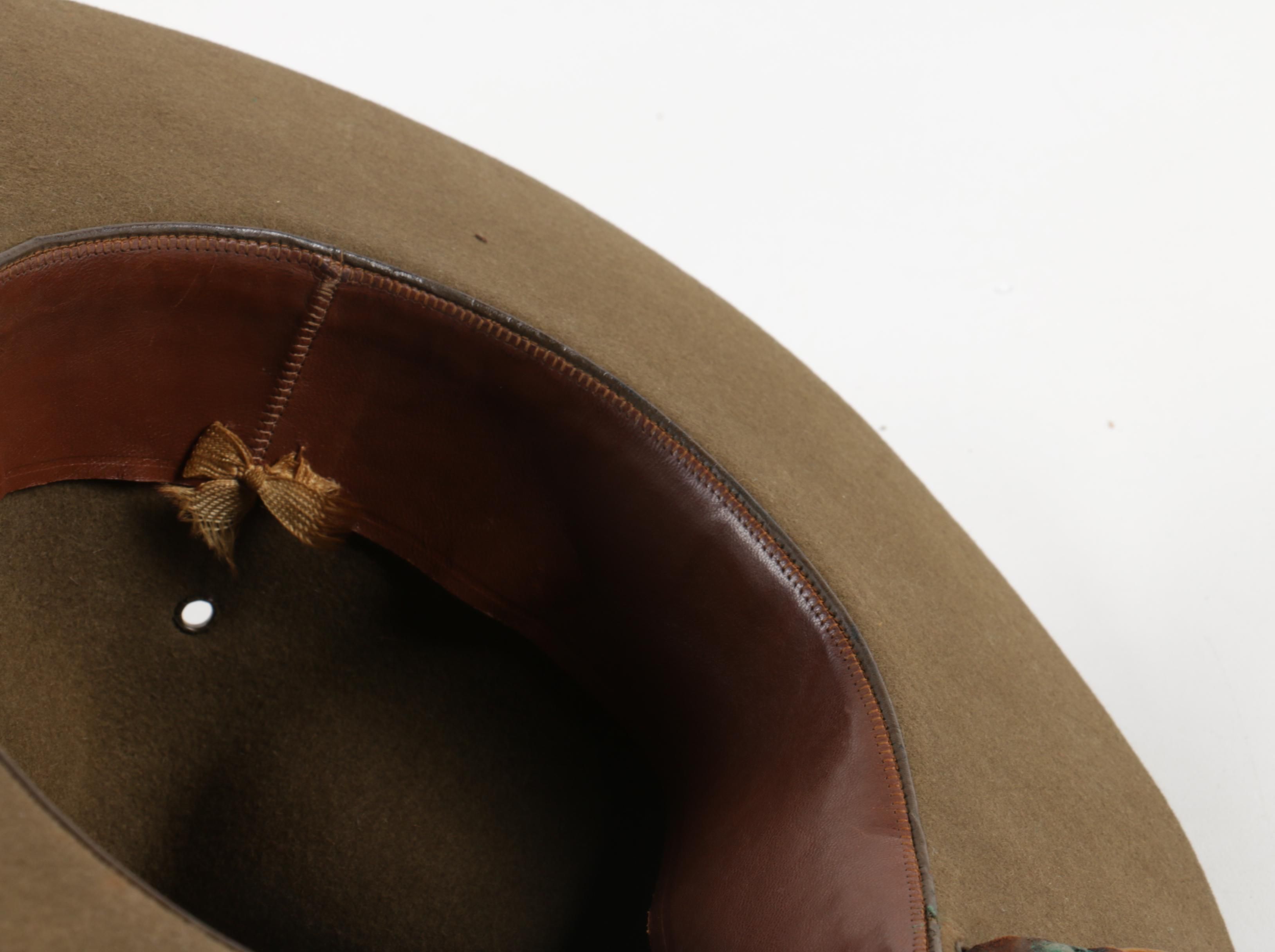 Vintage Green Felt Marines Sergeant Hat