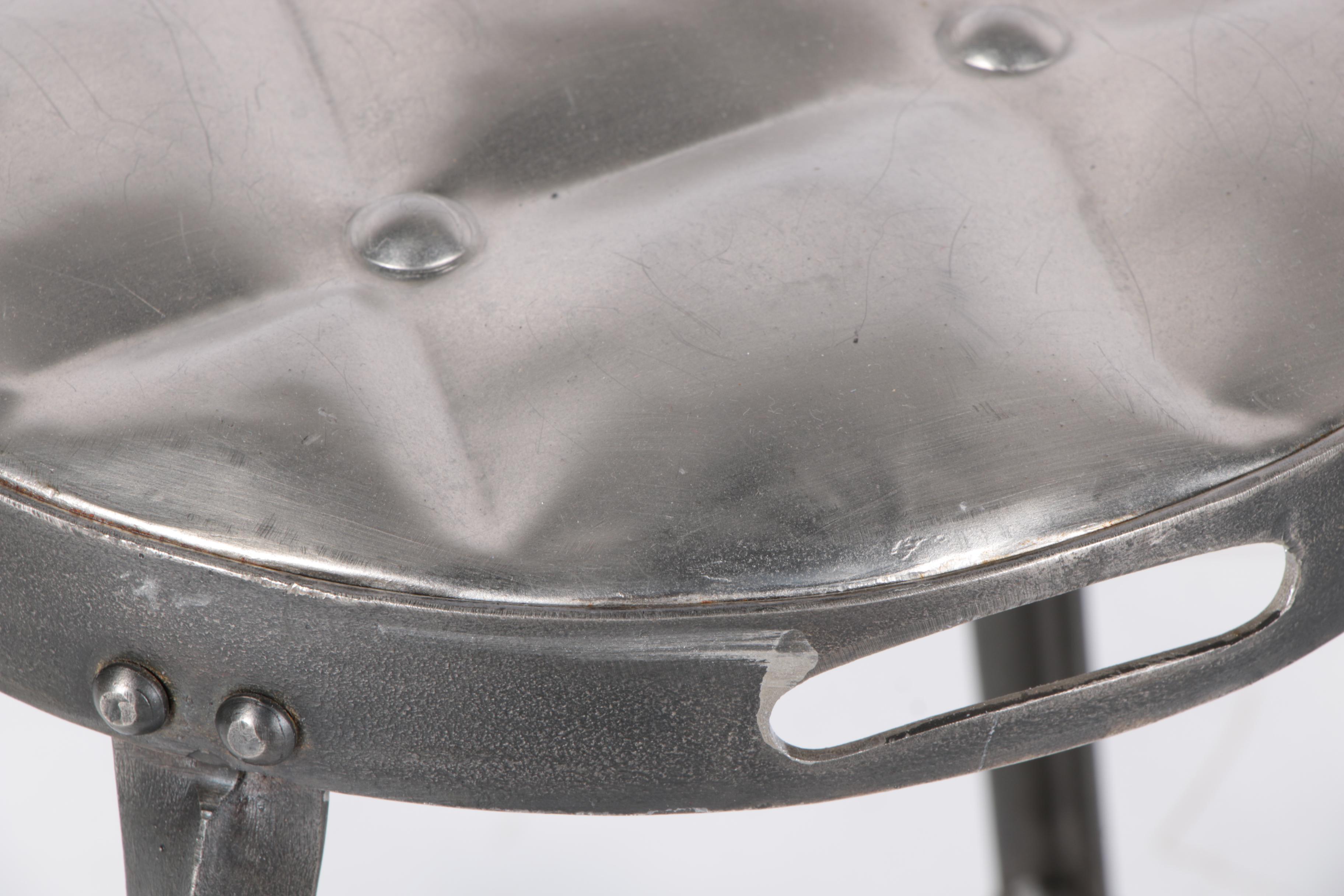 Pair of Elegant Modern Industrial Steel Stools