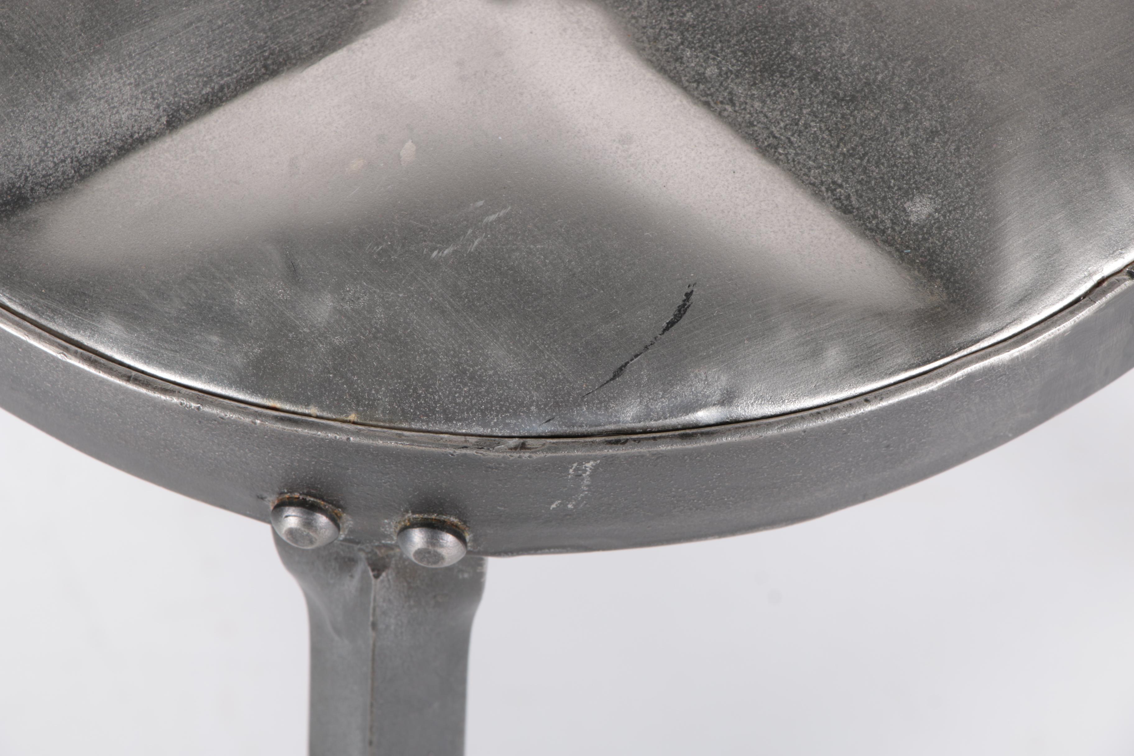 Pair of Elegant Modern Industrial Steel Stools