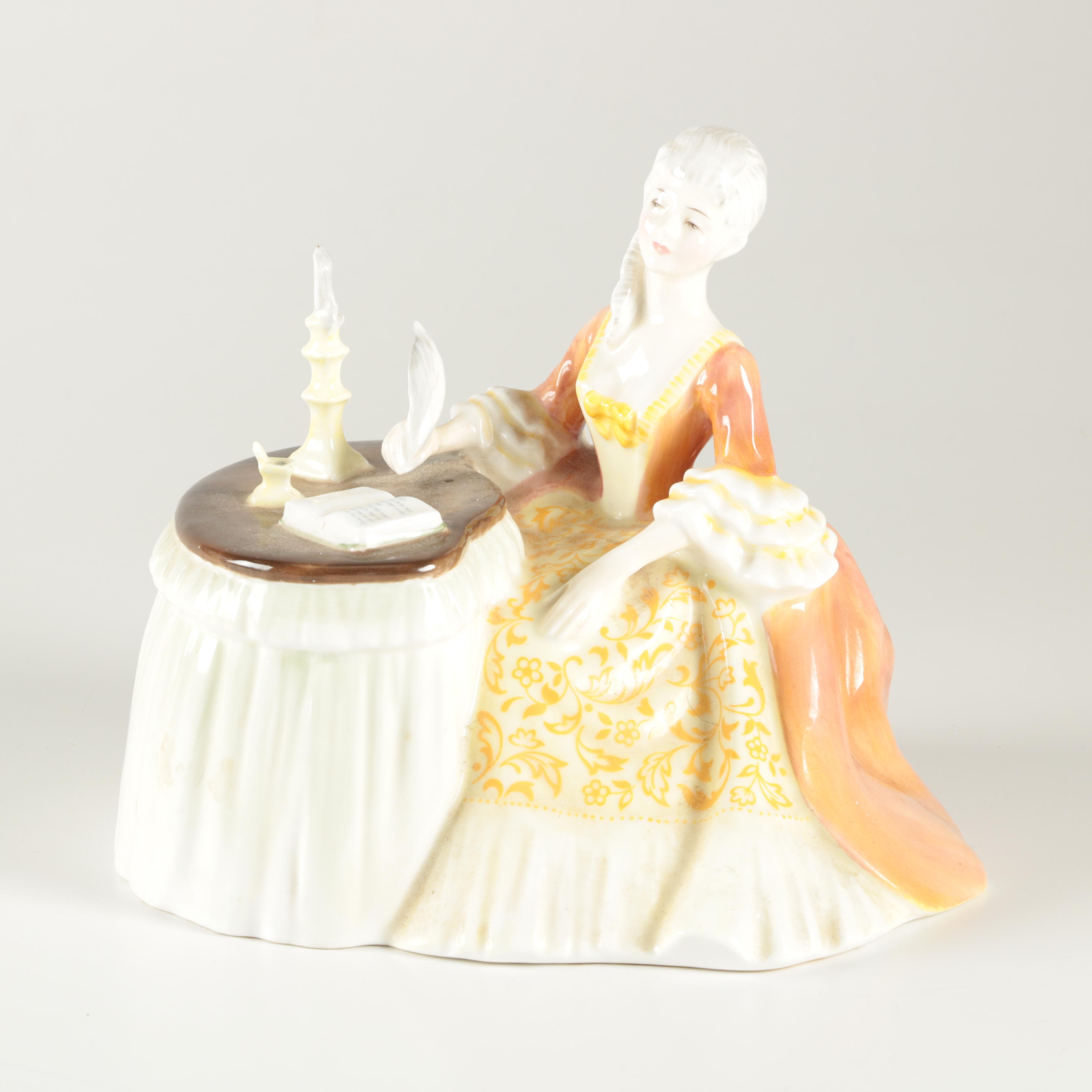 Royal Doulton "Meditation" Figurine of Woman at Writing Desk